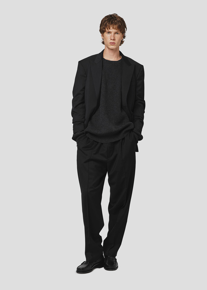 SEVEN GAUGE BLAZER MONOPETTO FRESCO LANA NERO