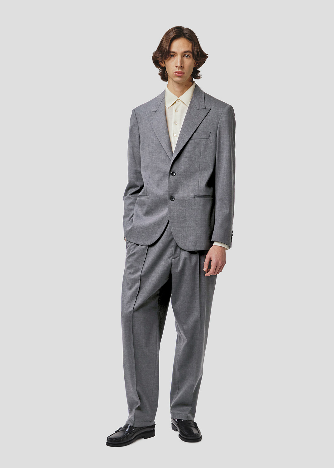 SEVEN GAUGE: BLAZER MONOPETTO FRESCO DI LANA GRIGIO