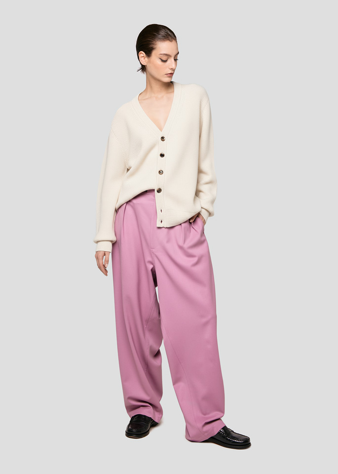 SEVEN GAUGE ENGLISH RIB CARDIGAN CREAM