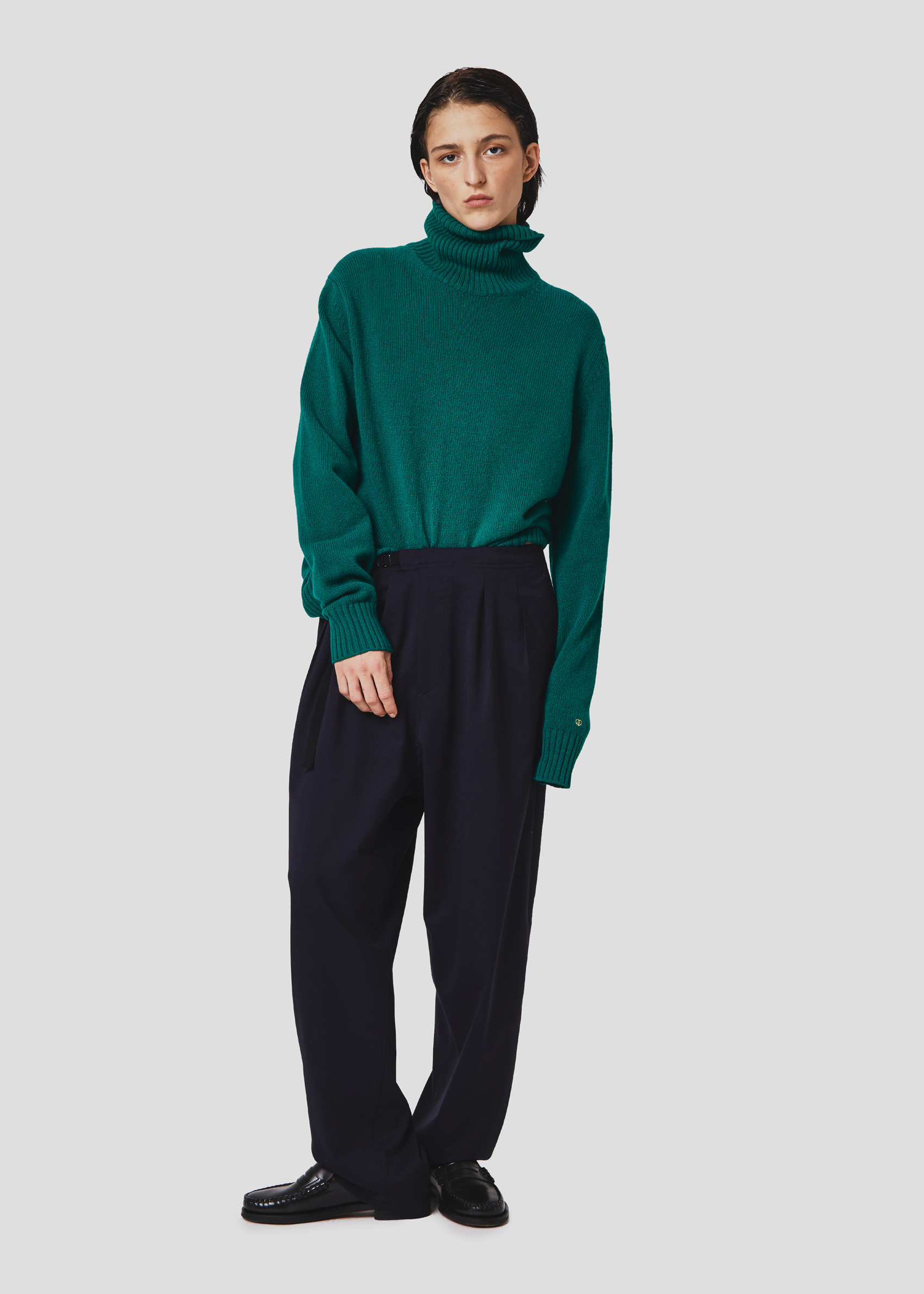 SEVEN GAUGE MAGLIA COLLO ALTO IN LANA VERDE