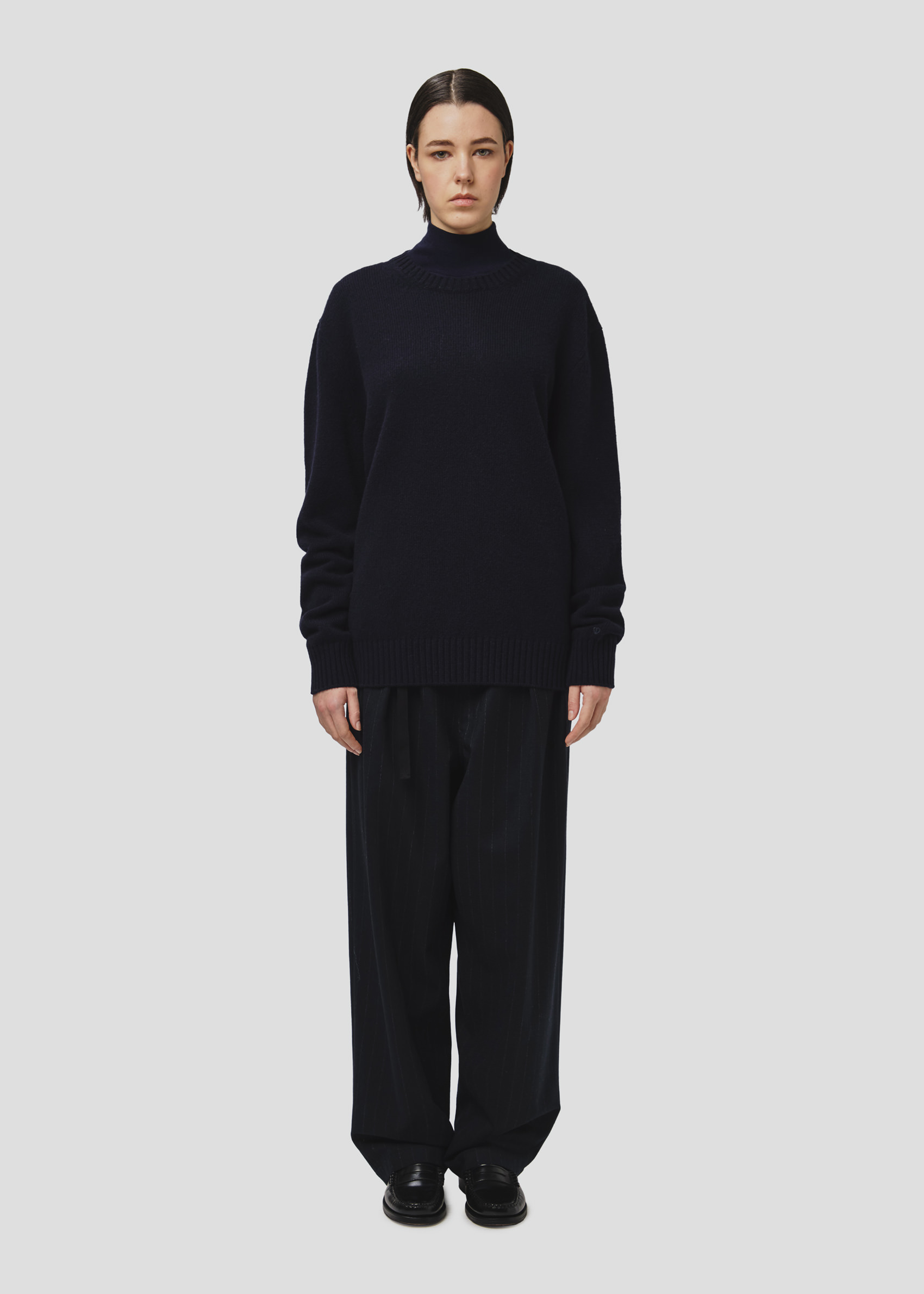SEVEN GAUGE: MAGLIA GIROCOLLO IN LANA BLU