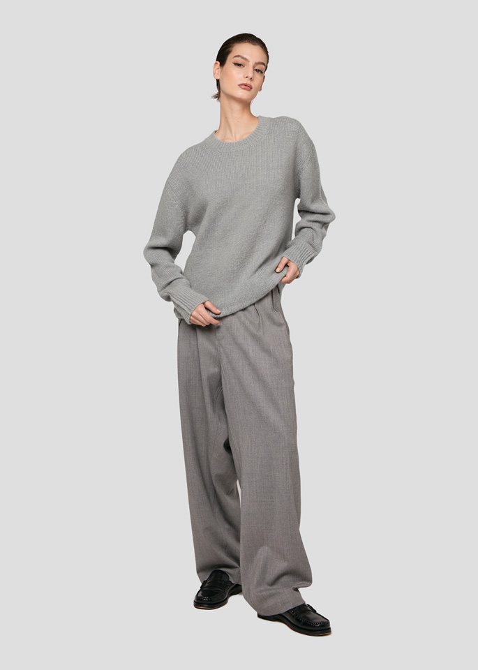 SEVEN GAUGE: MAGLIA GIROCOLLO IN ALPACA GRIGIO