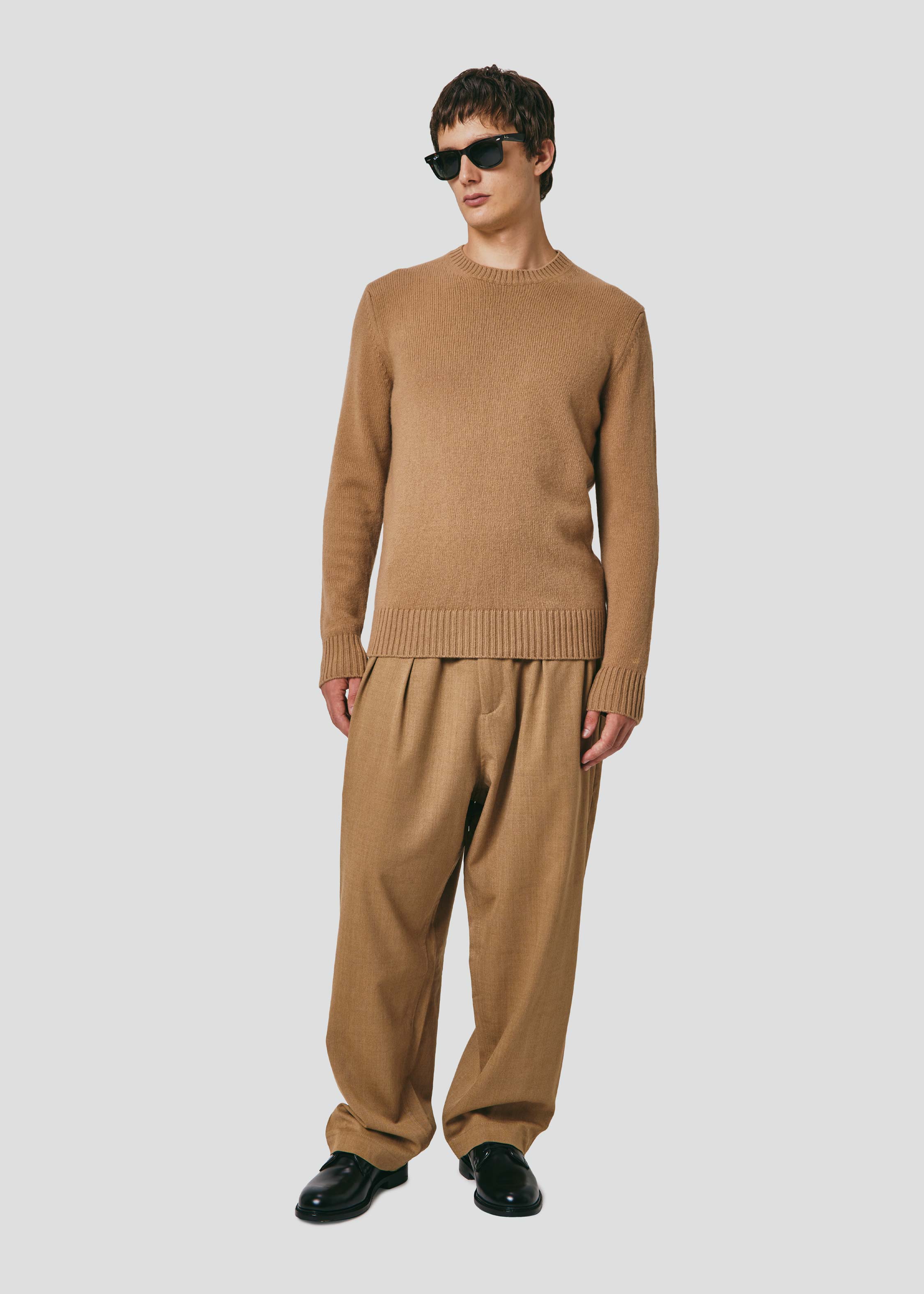 Camel crewneck deals sweater