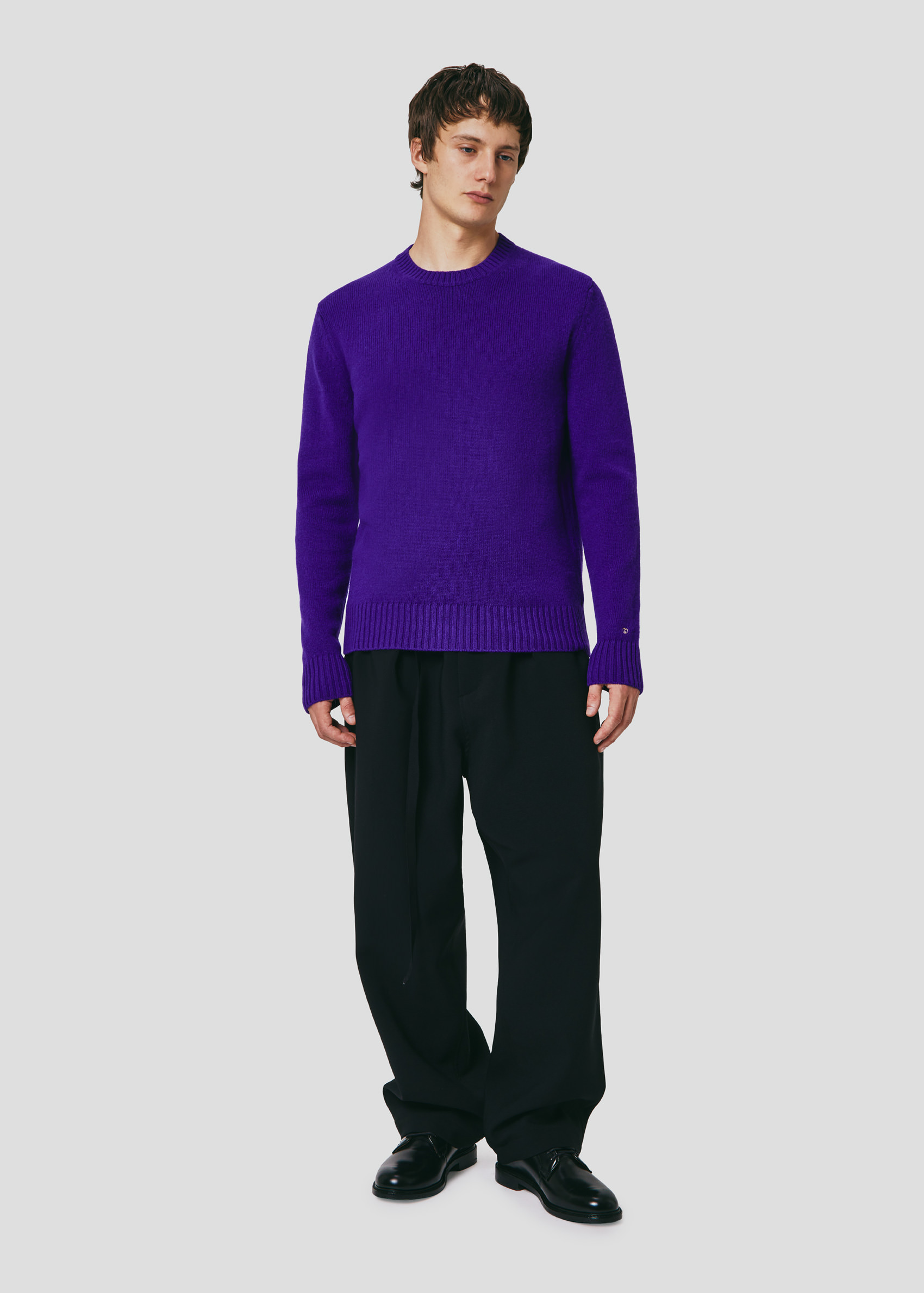 SEVEN GAUGE CREW NECK SWEATER PURPLE