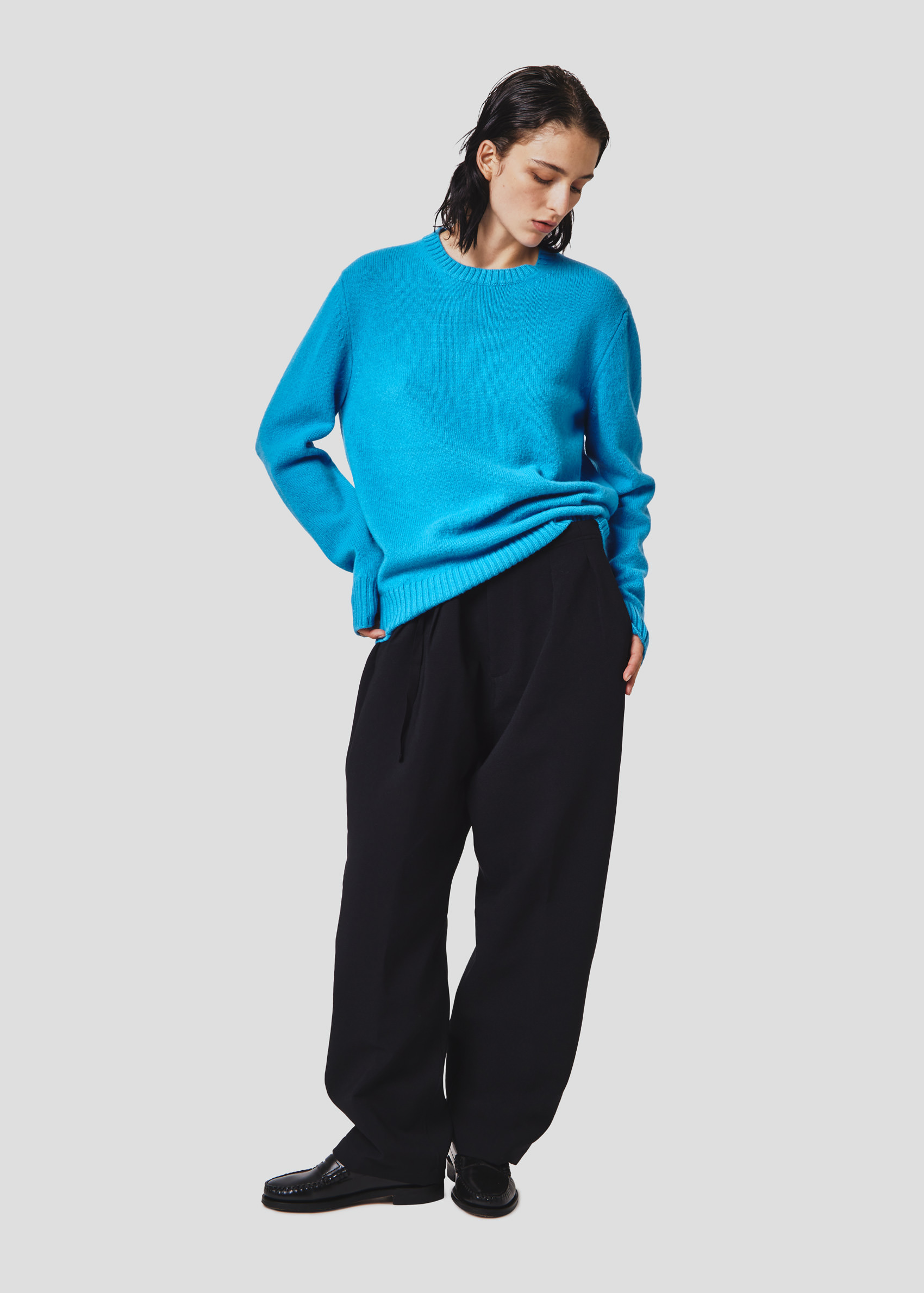 SEVEN GAUGE: MAGLIA GIROCOLLO IN LANA TURCHESE