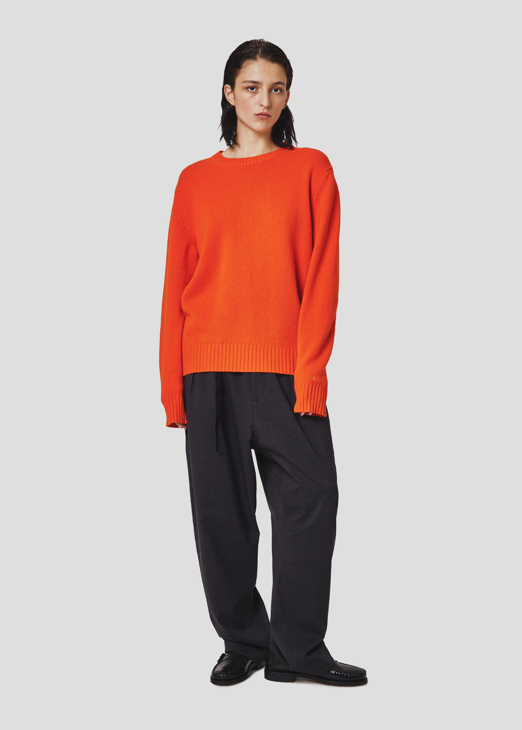 SEVEN GAUGE: MAGLIA GIROCOLLO IN LANA ARANCIONE