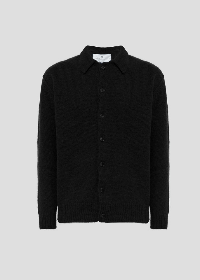 SEVEN GAUGE: OVERSHIRT IN ALPACA NERO