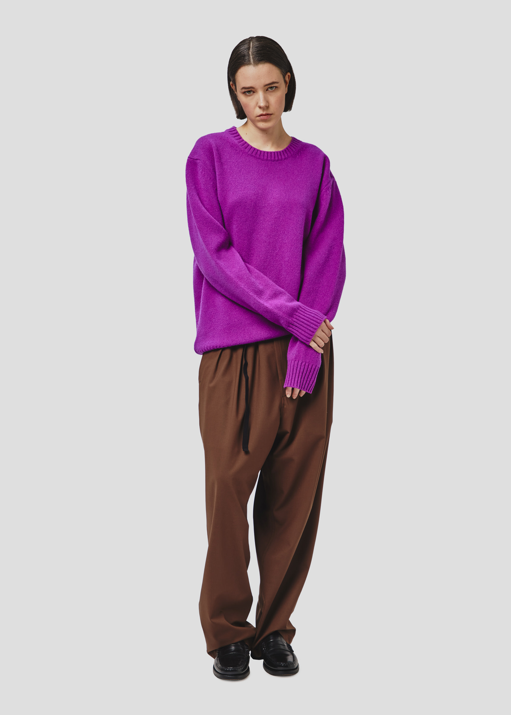 SEVEN GAUGE: PANTALONI FRESCO DI LANA MARRONE