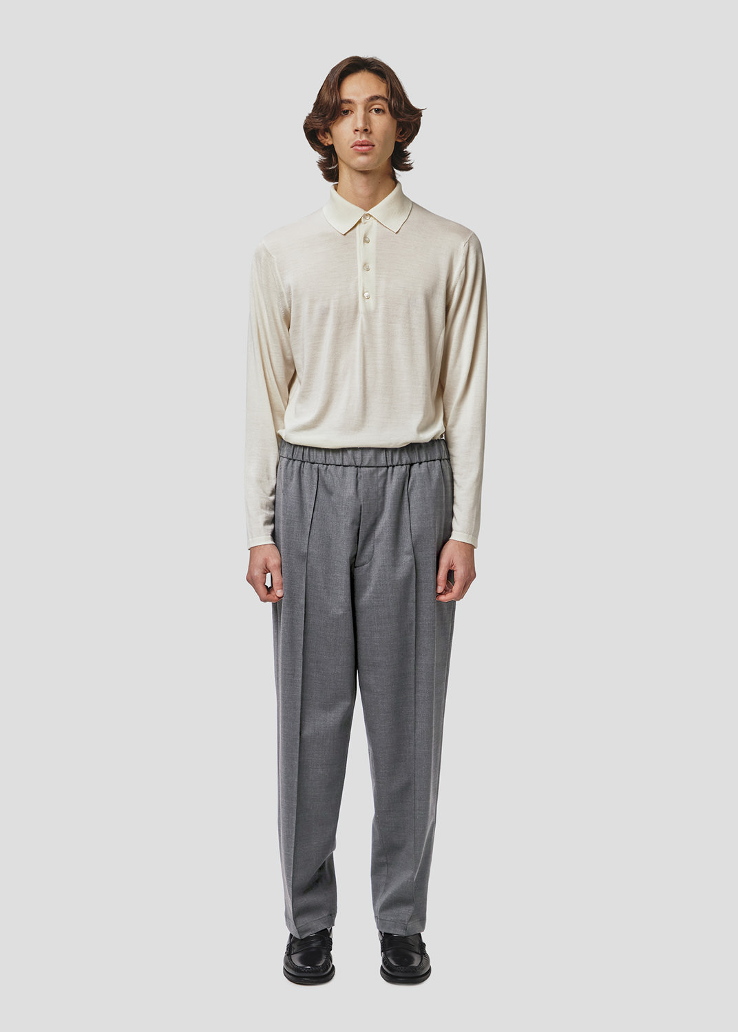 SEVEN GAUGE PANTALONE GAMBA DRITTA FRESCO LANA GRIGIO