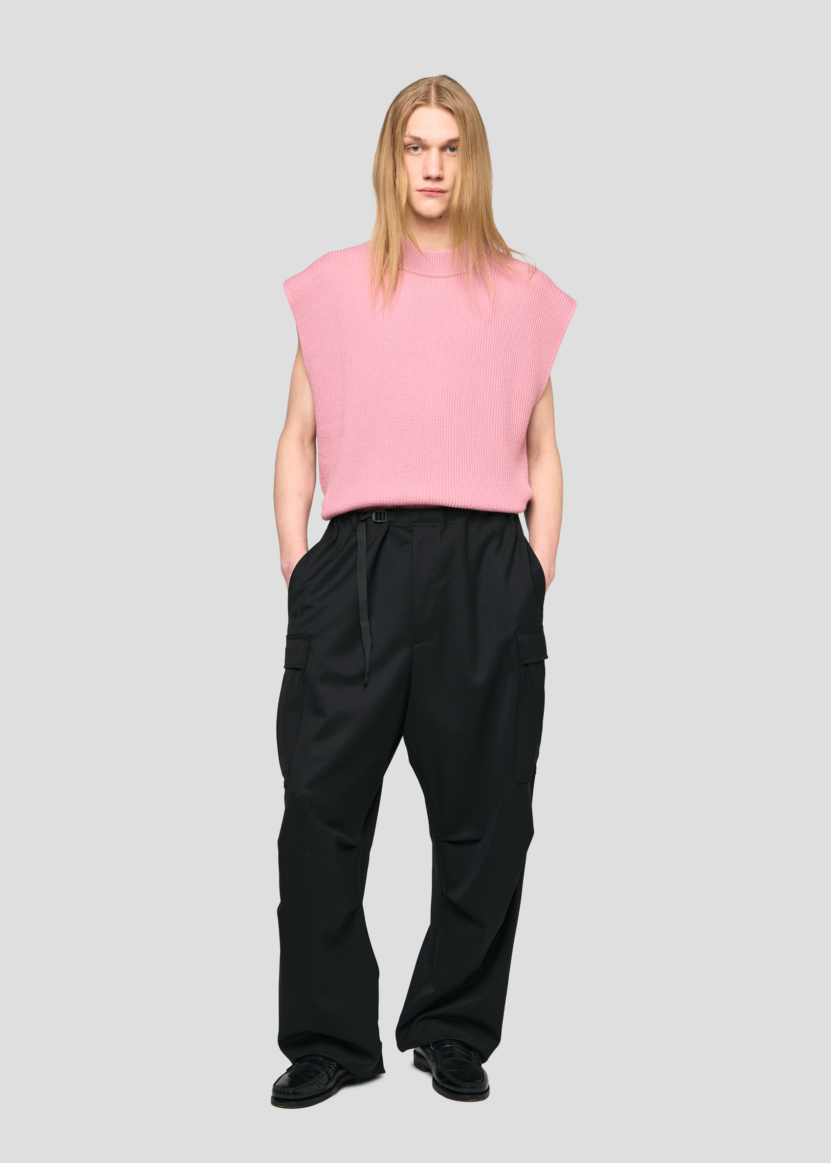 SEVEN GAUGE PANTALONI CARGO IN LANA NERO