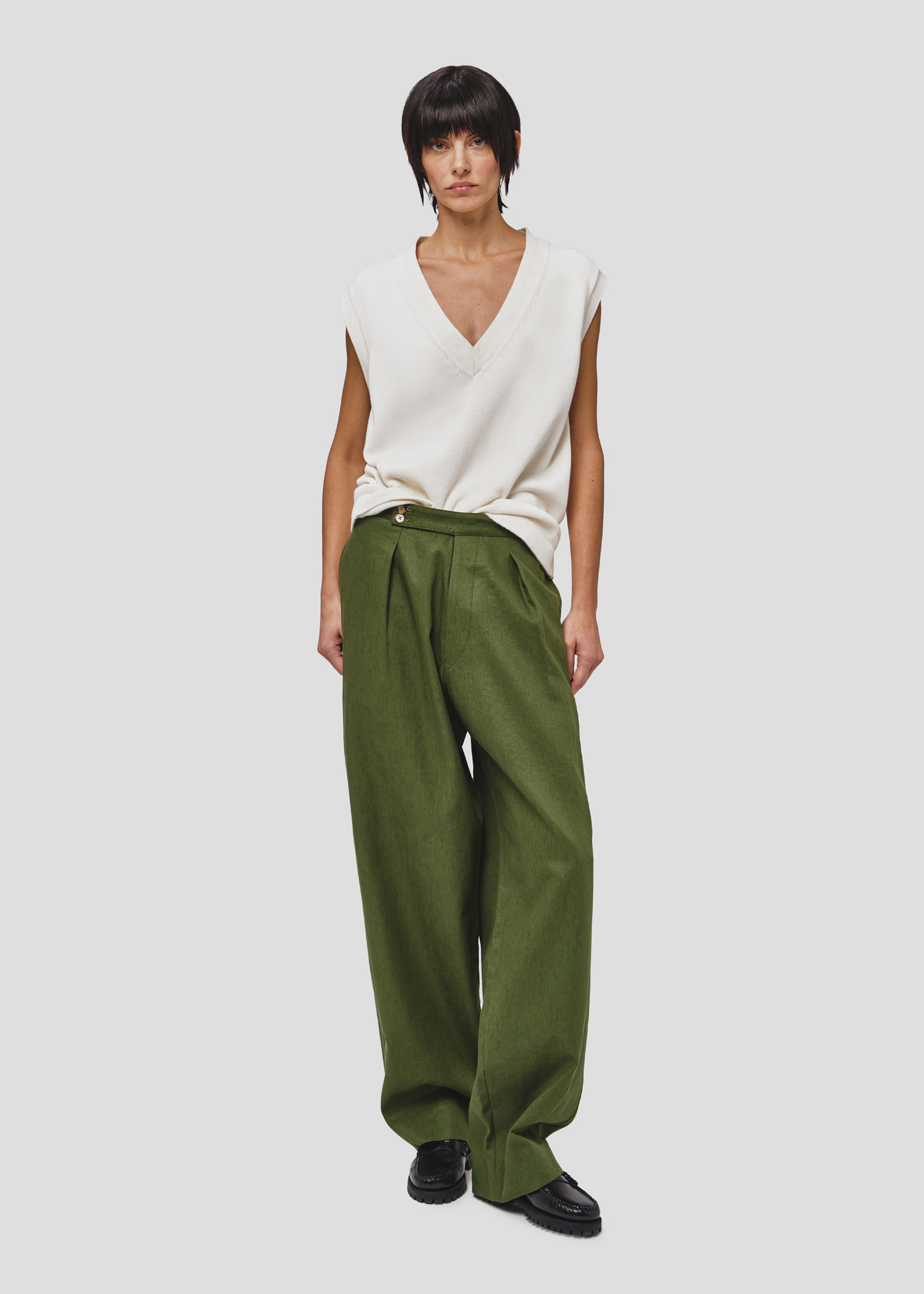 SEVEN GAUGE COTTON LINEN PANT GREEN