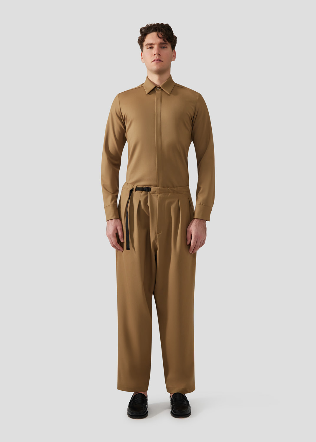 SEVEN GAUGE CAMEL WOOL TROUSERS