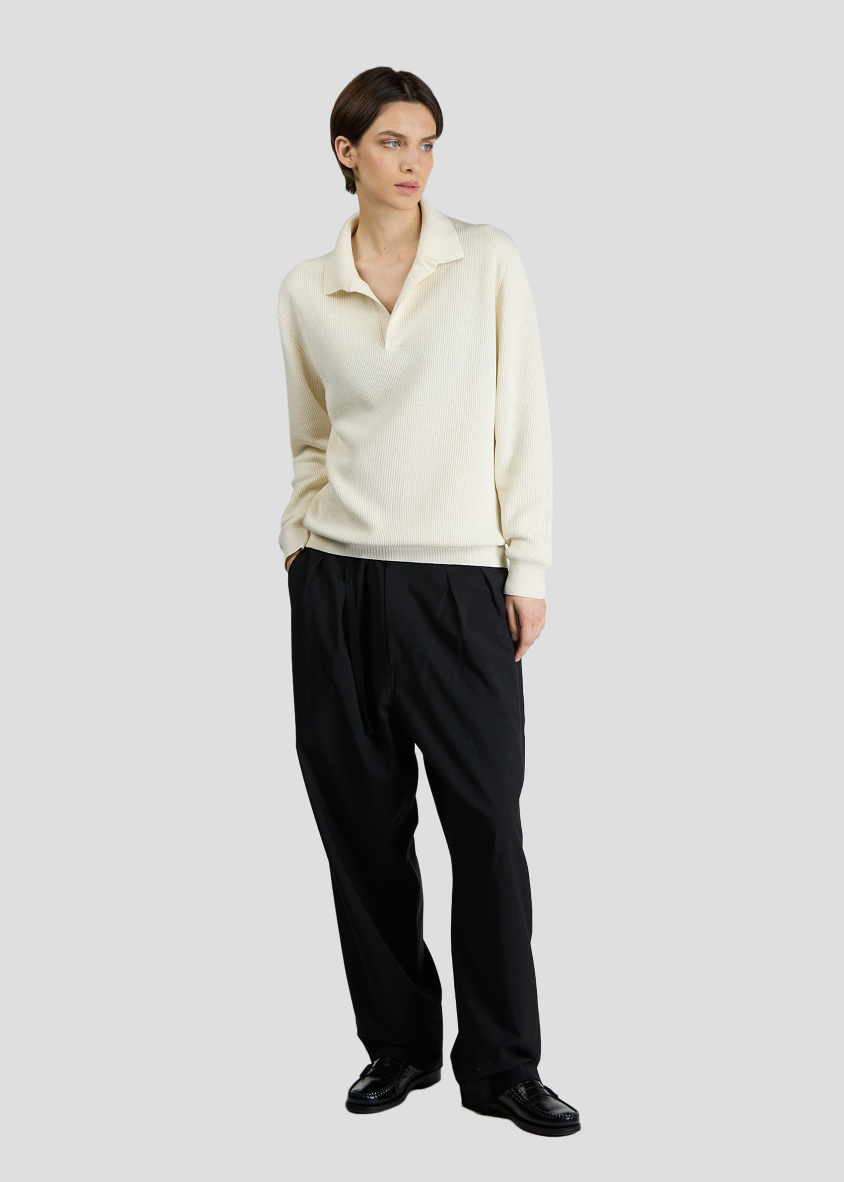 SEVEN GAUGE POLO COSTA INGLESE IN COTONE LEGGERO PANNA