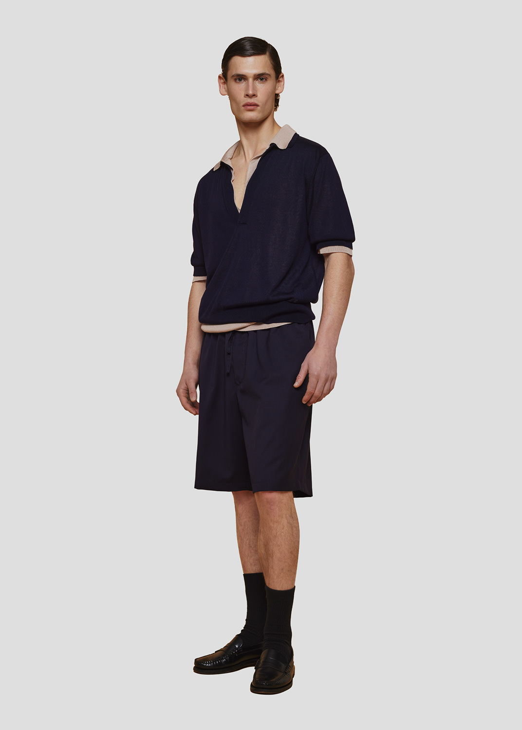 SEVEN GAUGE: POLO LYOCELL M/C BLU