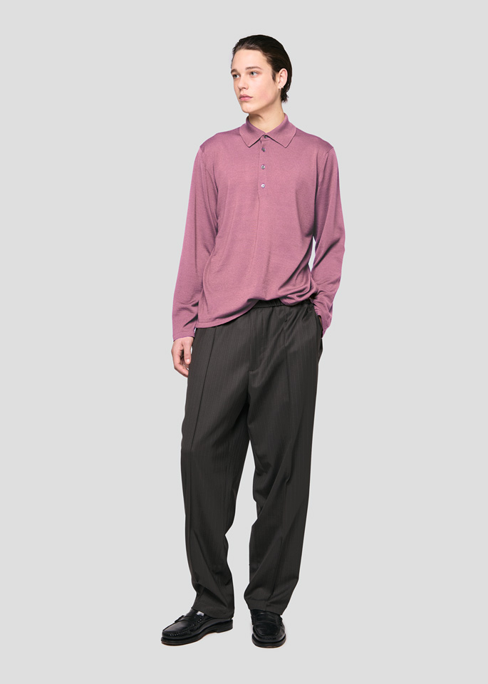 SEVEN GAUGE: POLO SETA MERINOS ROSA