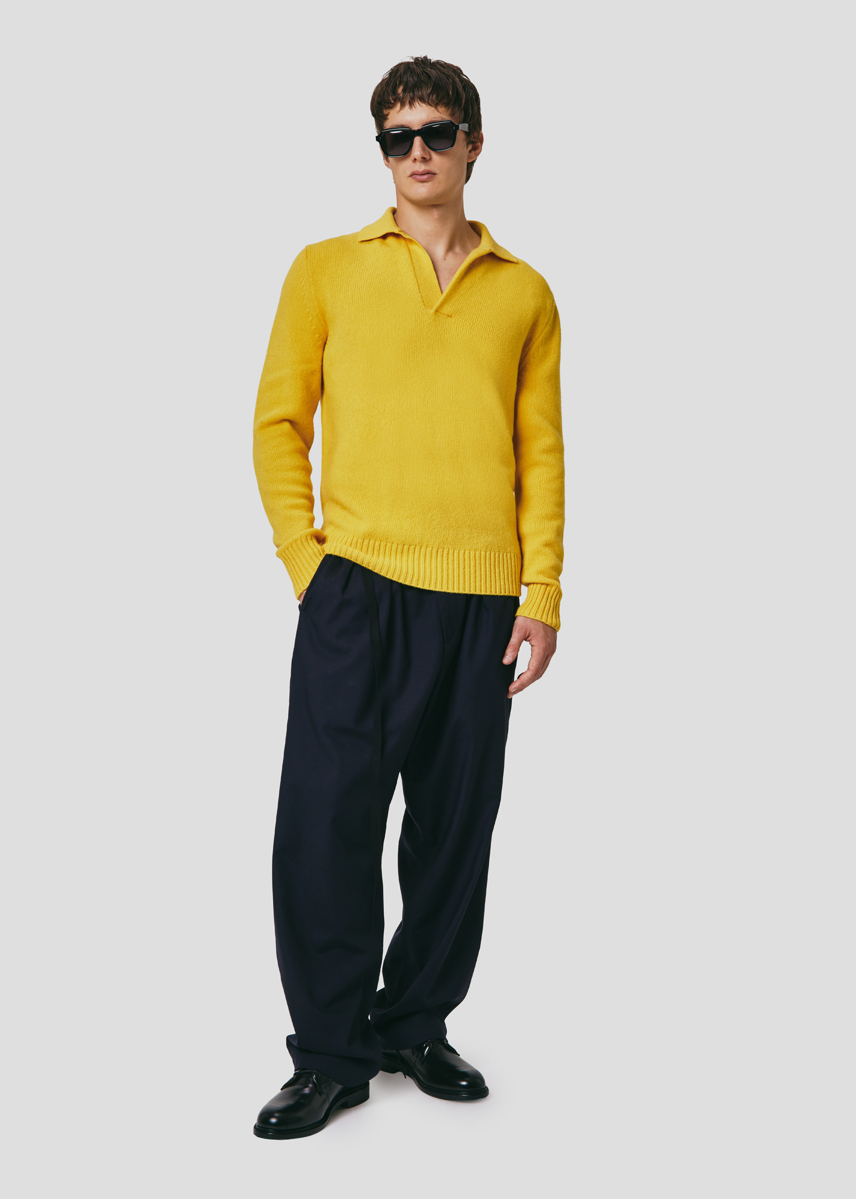 SEVEN GAUGE WOOL POLO YELLOW
