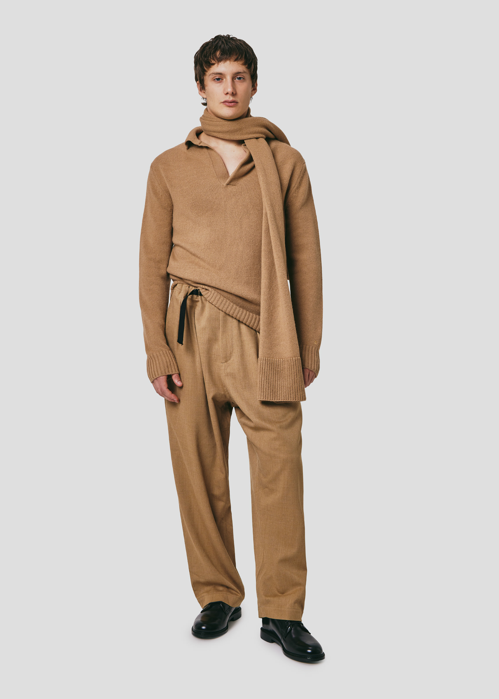 SEVEN GAUGE: POLO IN LANA CAMMELLO