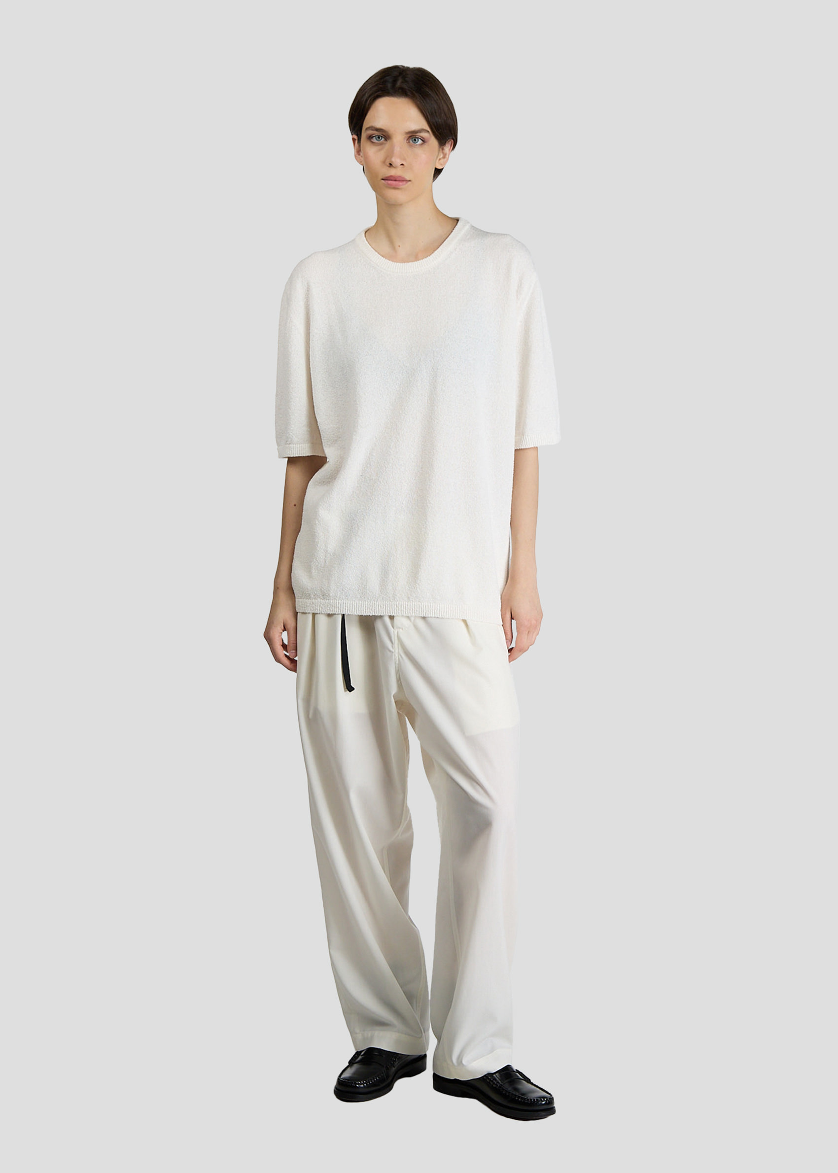 SEVEN GAUGE: BOUCLET CREWNECK SHORT SLEEVE WHITE