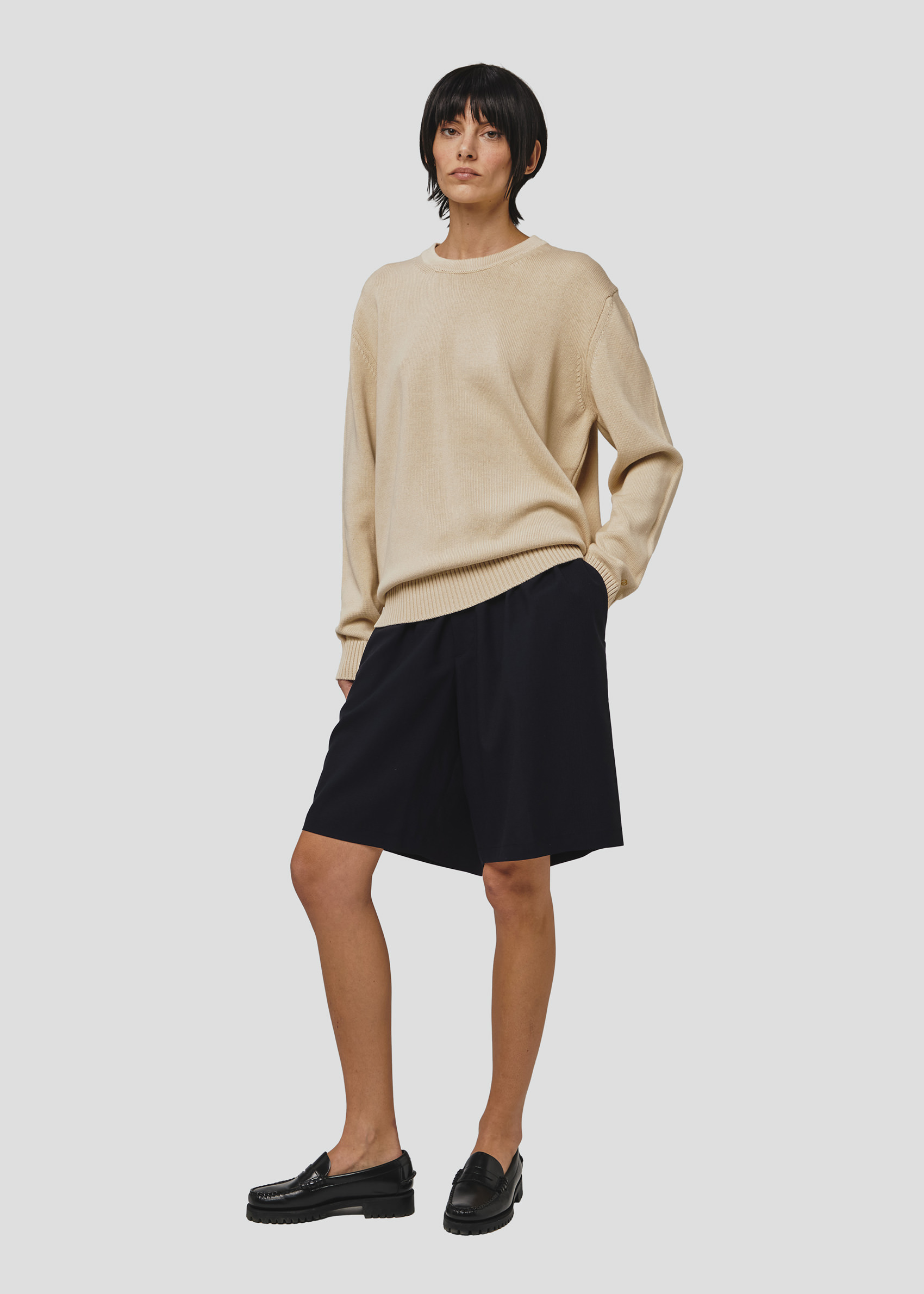 SEVEN GAUGE: PULLOVER GIROCOLLO IN COTONE CORDA