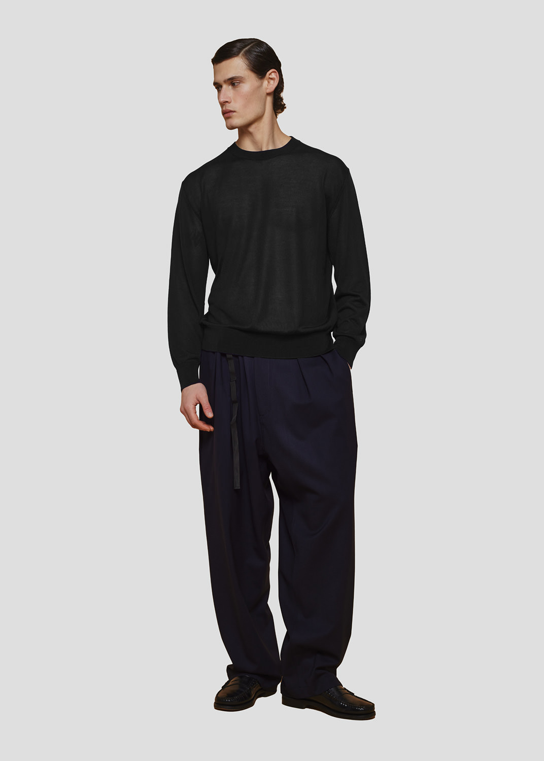 SEVEN GAUGE: PULLOVER LYOCELL GIROCOLLO M/L NERO