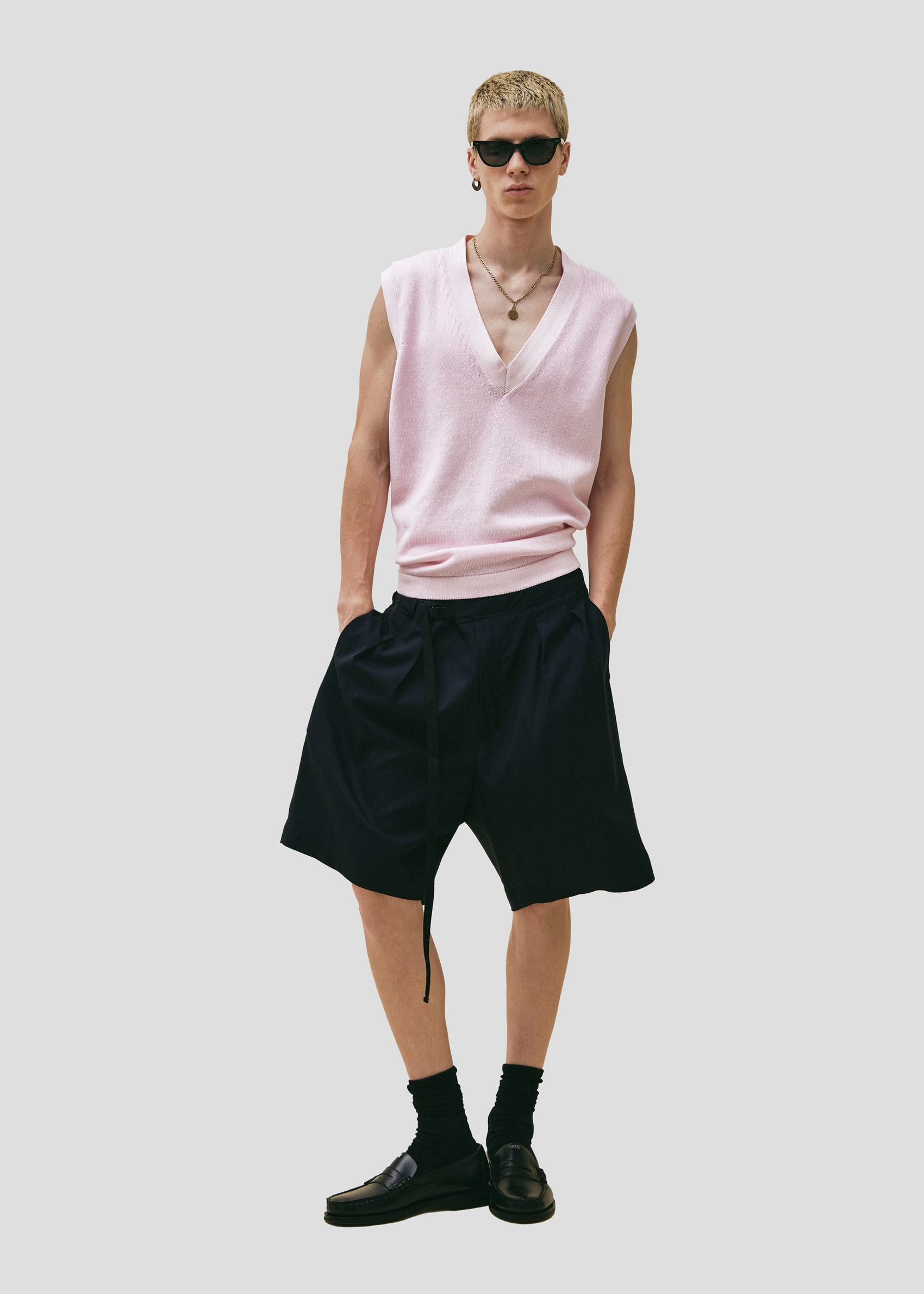 SEVEN GAUGE: GILET IN COTONE ROSA