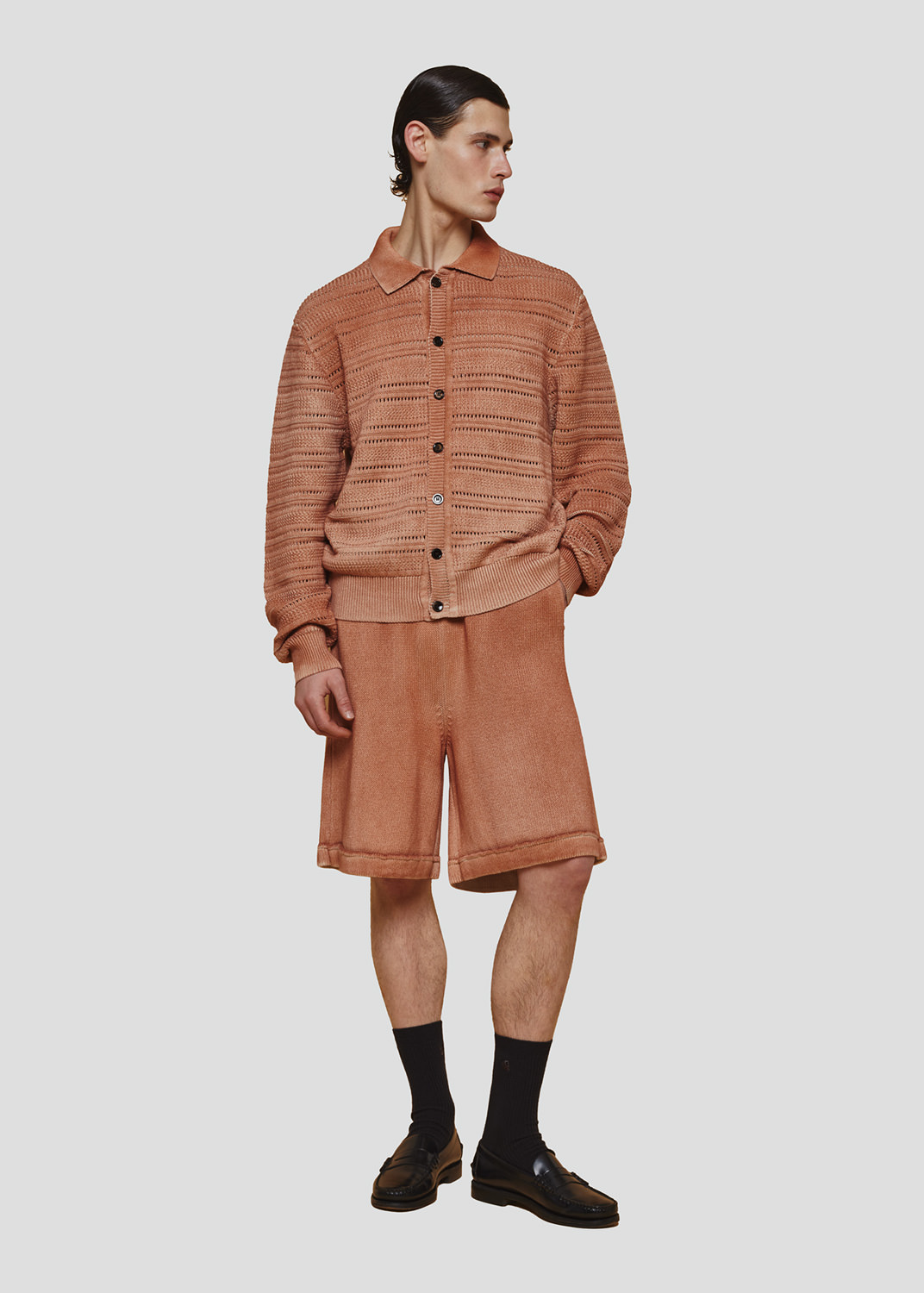 SEVEN GAUGE: SHORT IN MAGLIA EFFETTO A SPRUZZO BRUCIATO