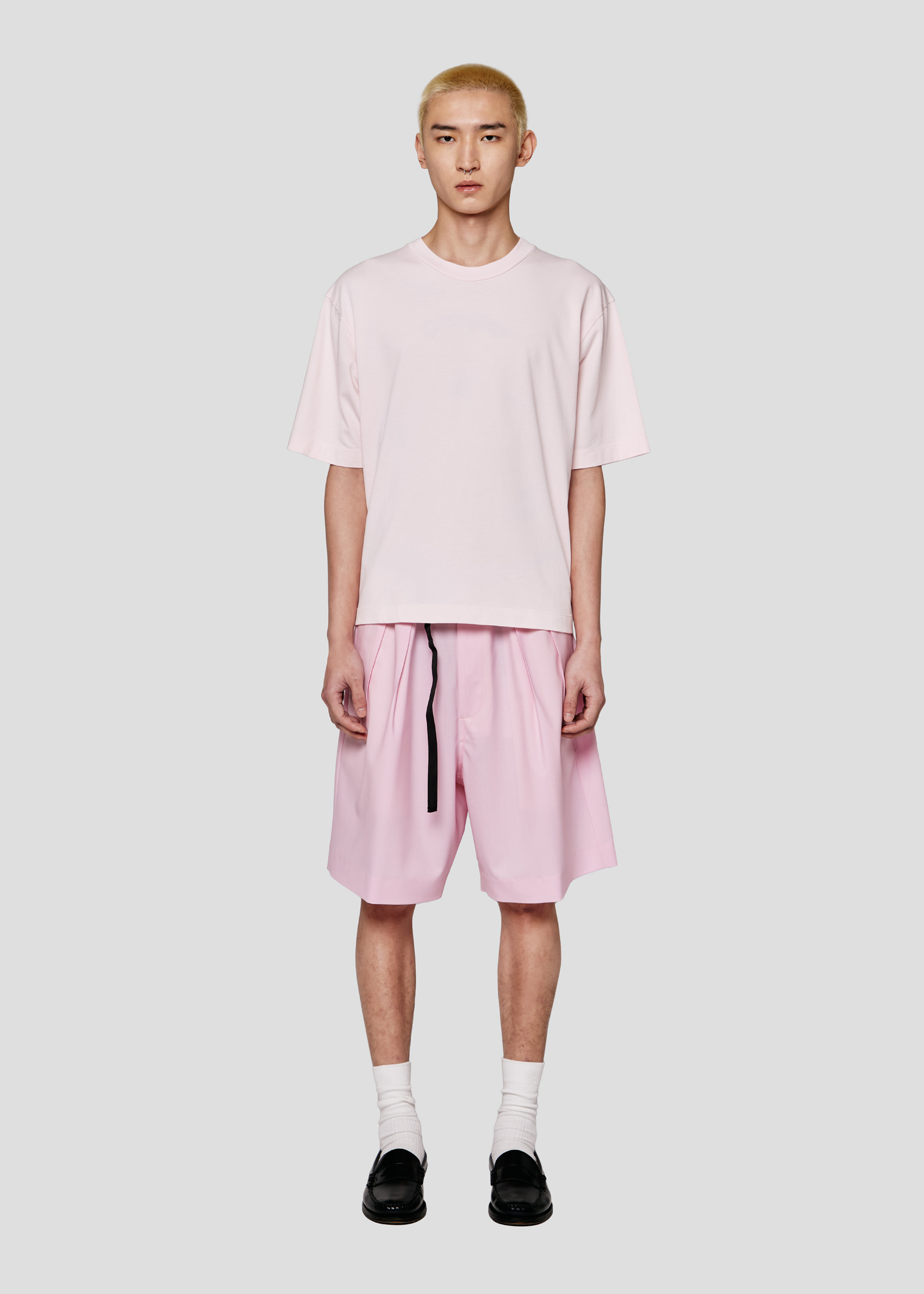 SEVEN GAUGE: T-SHIRT GIROCOLLO MANICA CORTA HEAVY JERSEY ROSA CHIARO