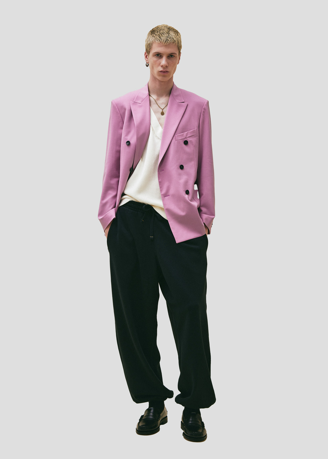 DOUBLE BREAST BLAZER TROPICAL WOOL MAUVE