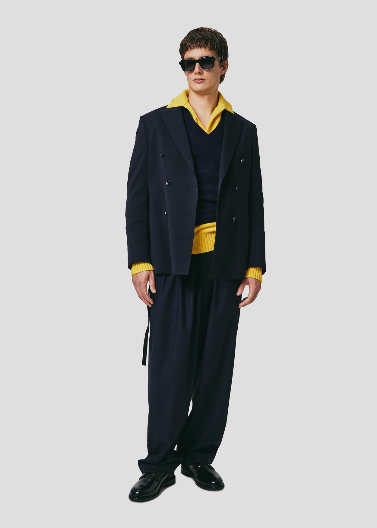 SEVEN GAUGE: BLAZER DOPPIOPETTO FRESCO DI LANA BLU