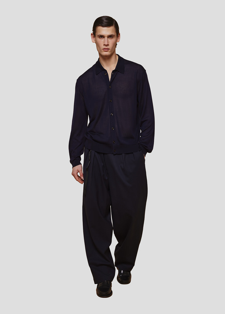 SEVEN GAUGE: CAMICIA CON BOTTONI LYOCELL BLU