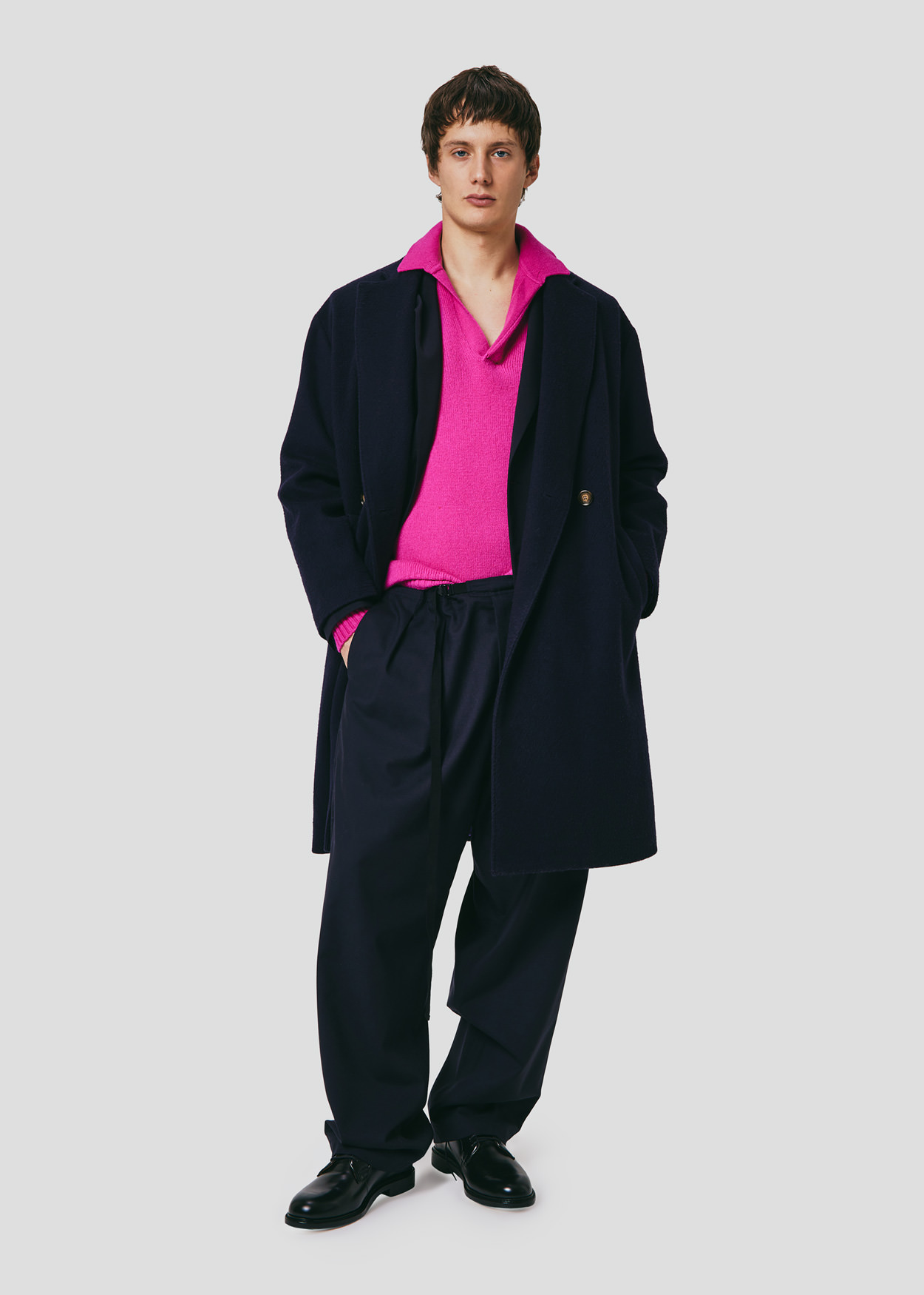 SEVEN GAUGE: CAPPOTTO MISTO CASHMERE BLU