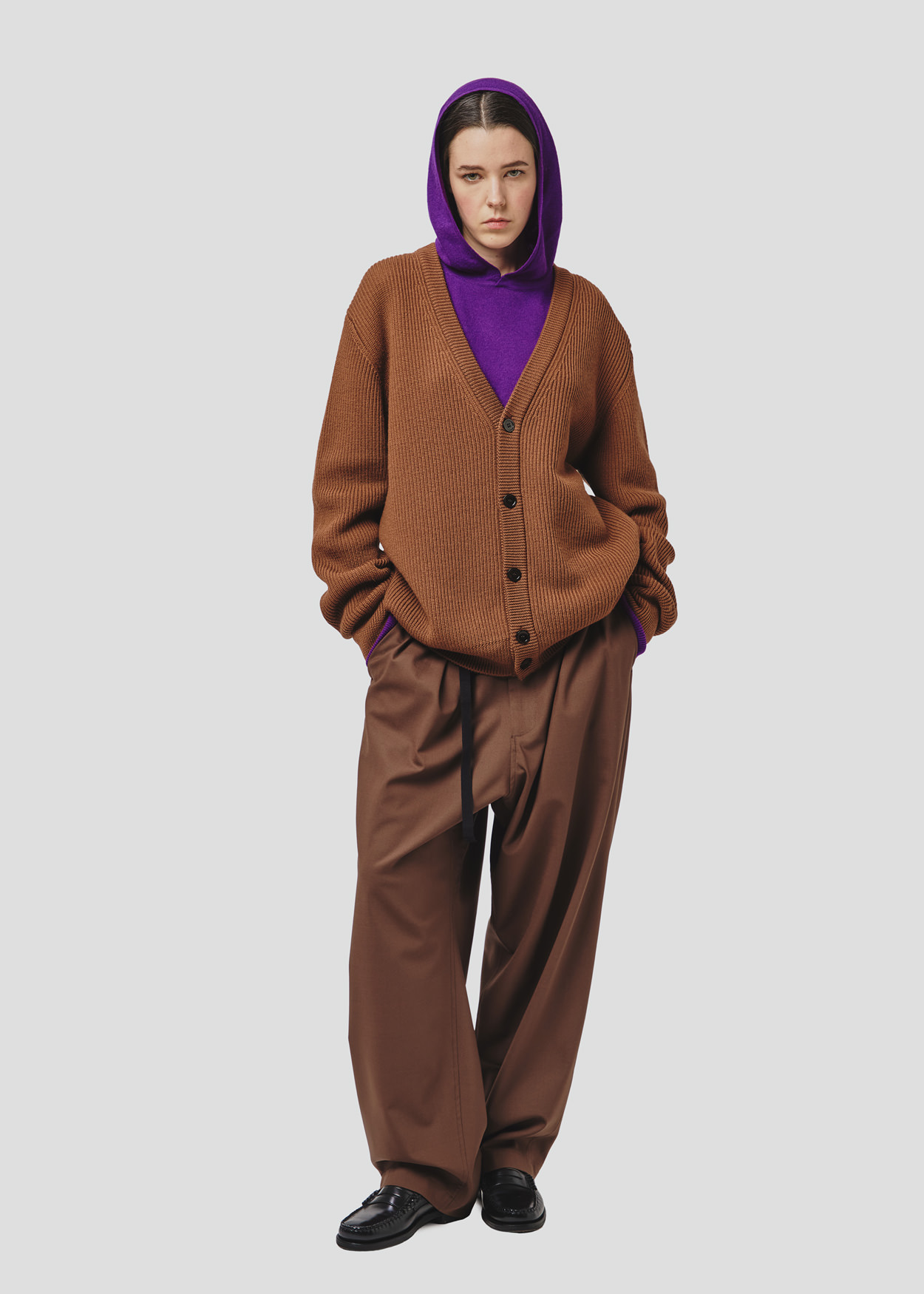 SEVEN GAUGE: CARDIGAN COSTA INGLESE LANA NOCCIOLA