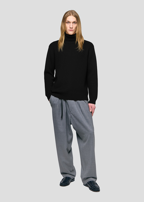 SEVEN GAUGE: MAGLIA DOLCEVITA COSTA INGLESE NERO