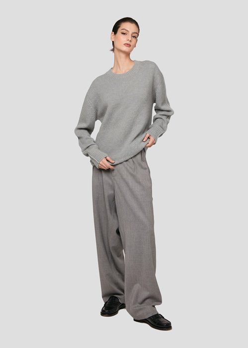 SEVEN GAUGE: ALPACACREWNECK SWEATER GREY