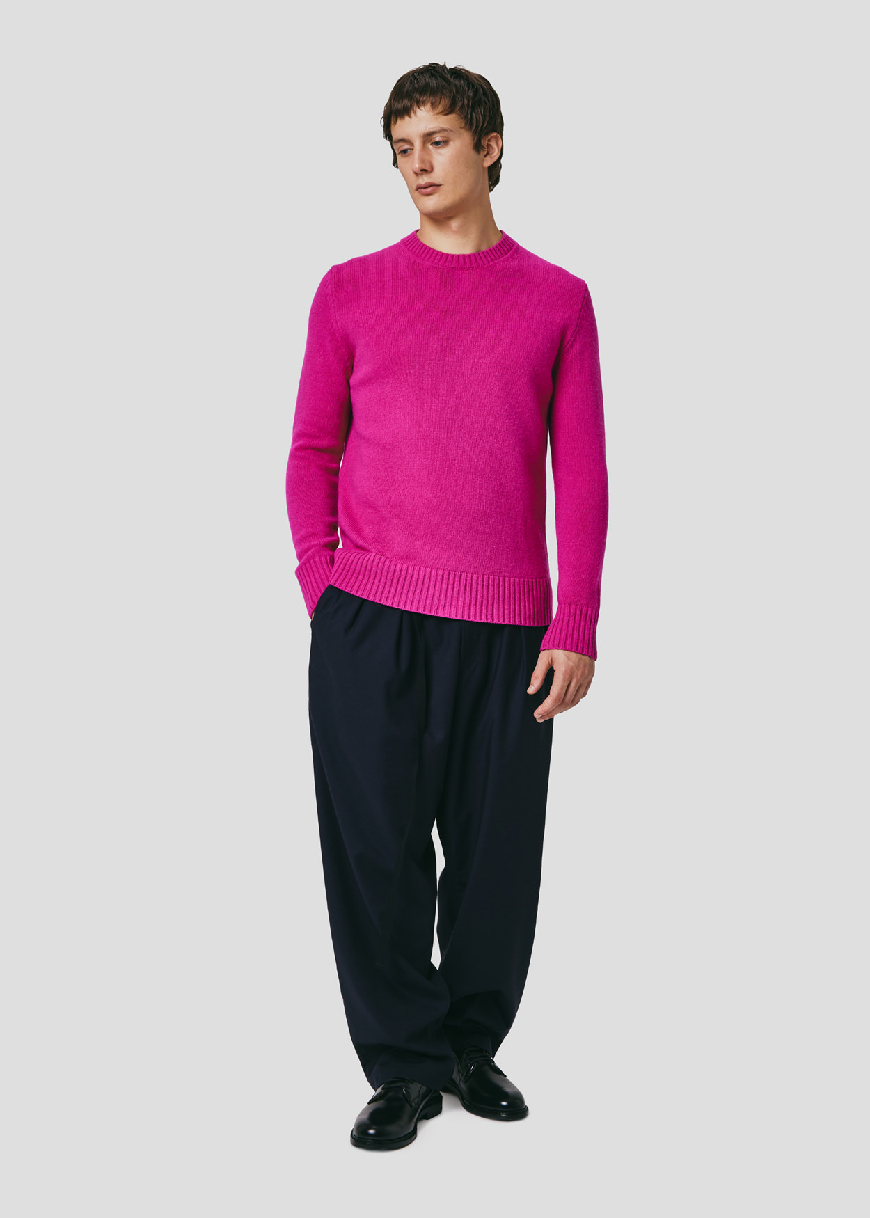 SEVEN GAUGE: CREW NECK SWEATER FUCSIA