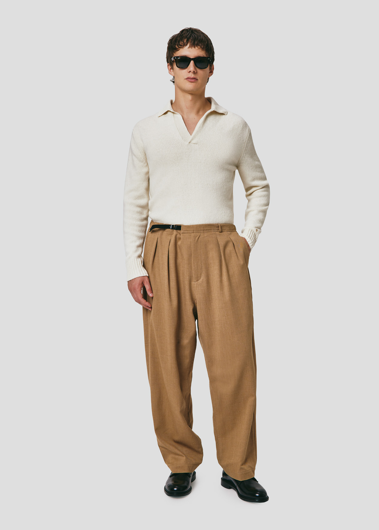 SEVEN GAUGE: PANTALONE IN FRESCO DI LANA CAMMELLO