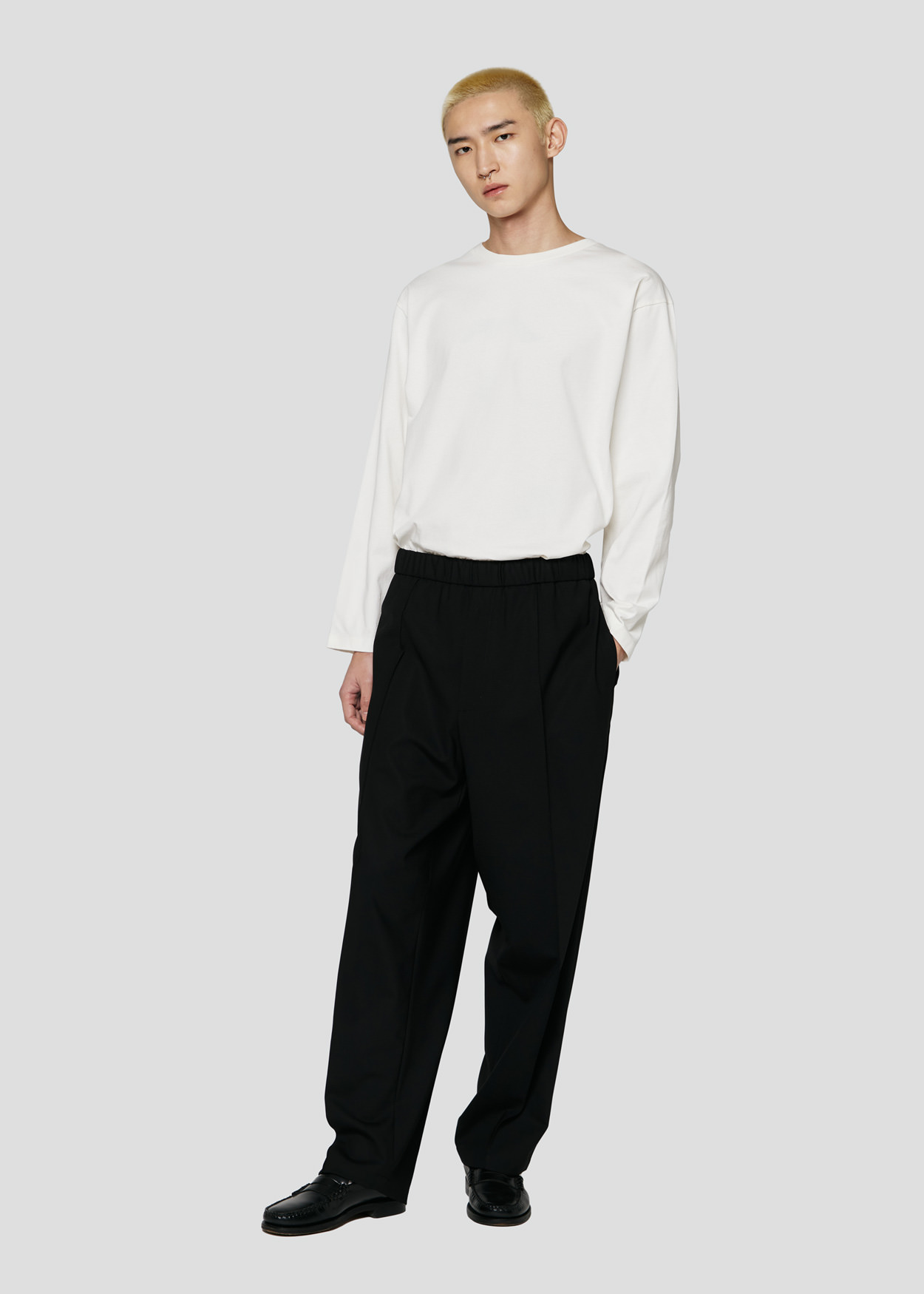 SEVEN GAUGE: PANTALONI CON PIEGA FRESCO LANA NERO