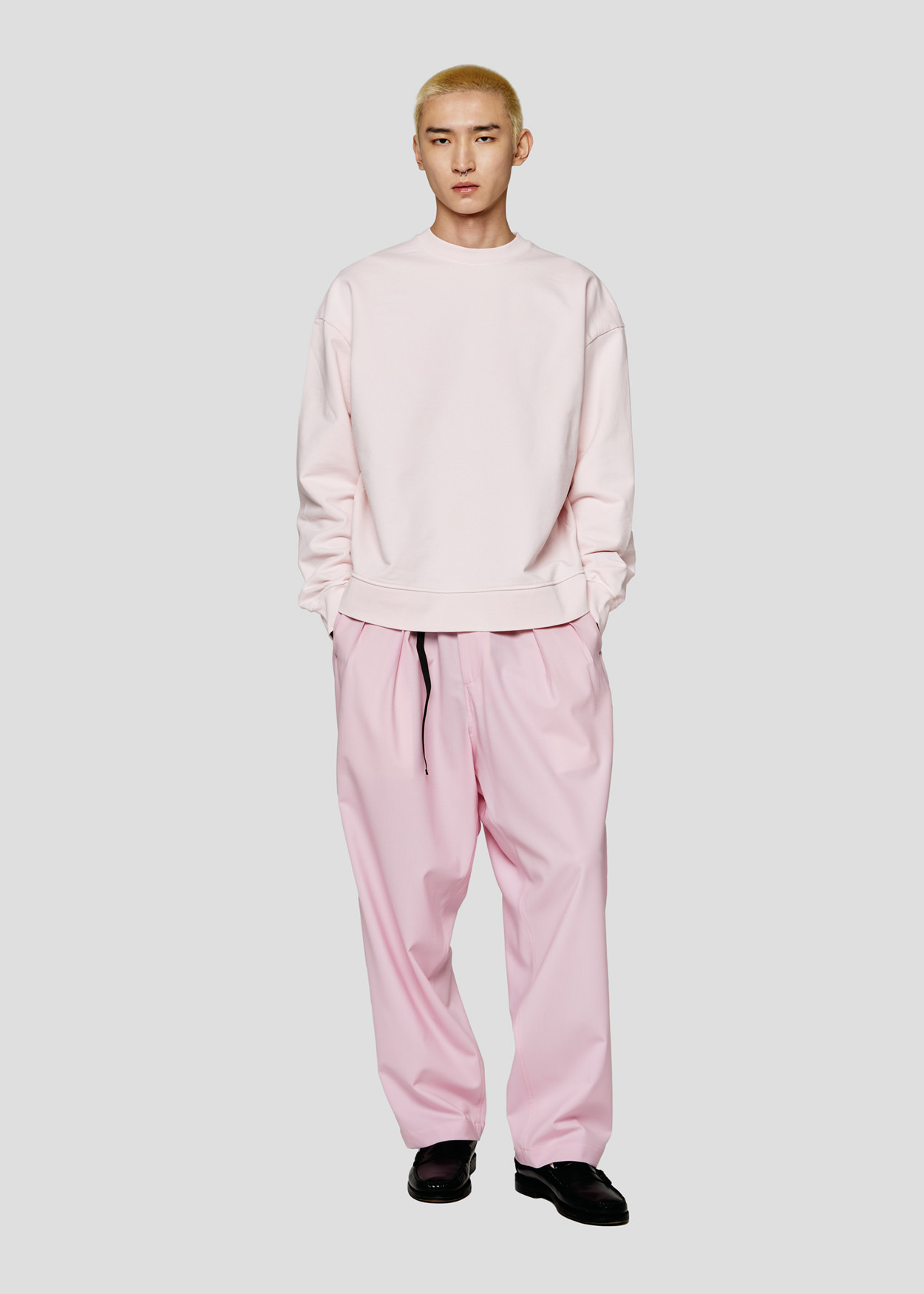 SEVEN GAUGE: PANTALONI FRESCO DI LANA ROSA CHIARO