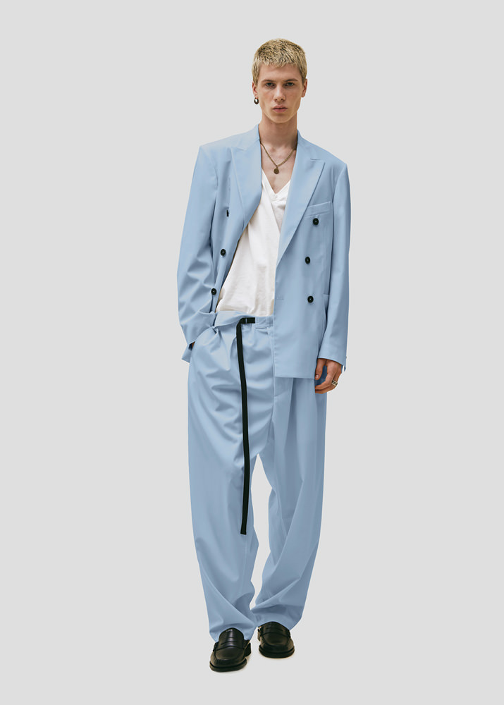 SEVEN GAUGE: TROUSER TROPICAL WOOL LIGHT BLUE