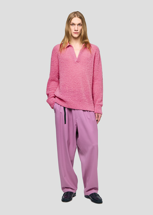 SEVEN GAUGE: BUCLET POLO SWEATER PINK