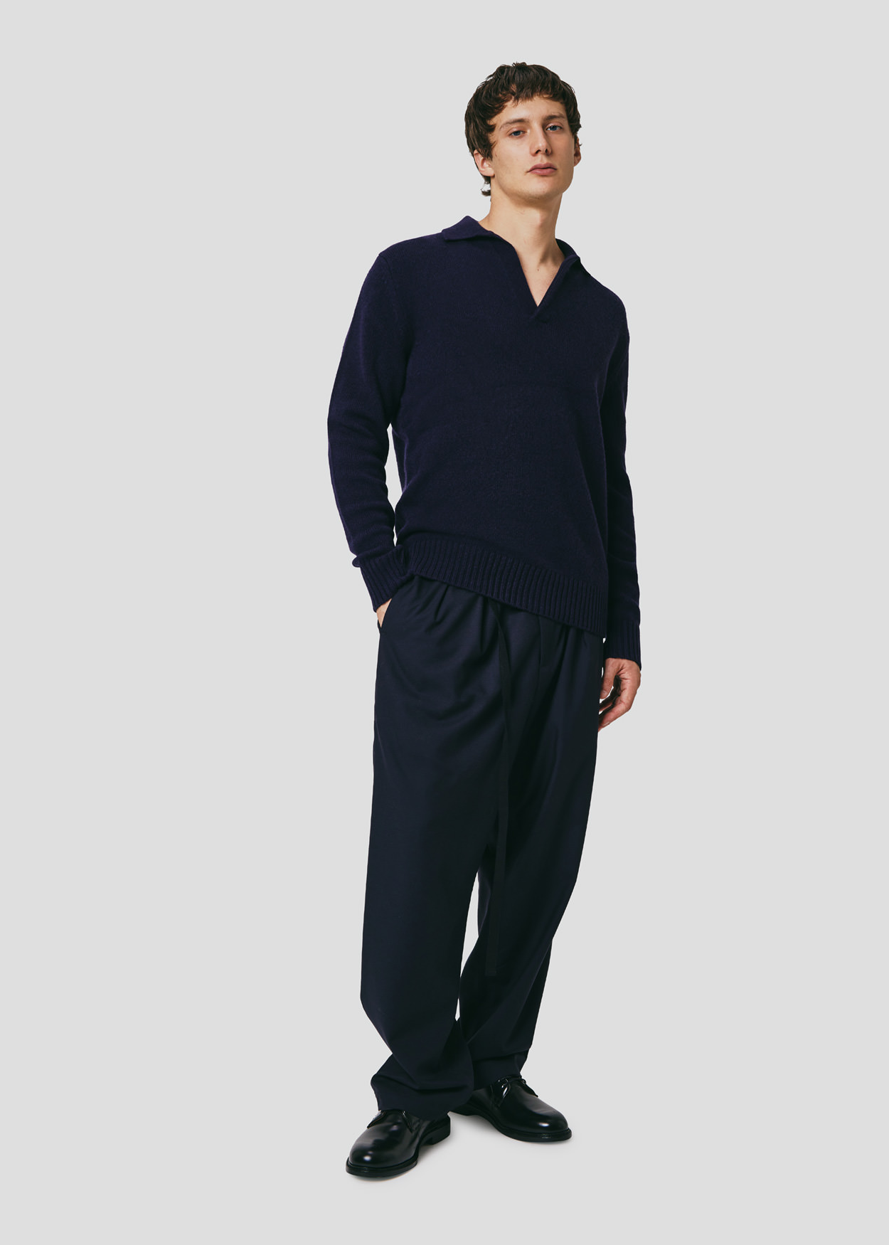 SEVEN GAUGE: POLO IN LANA BLU