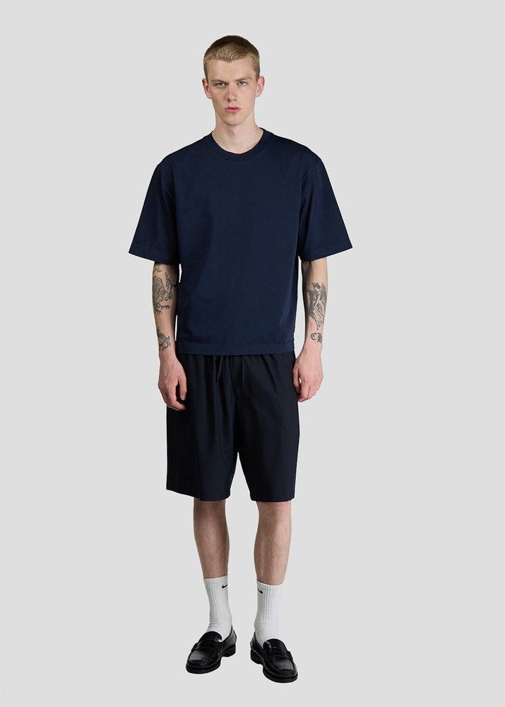 SEVEN GAUGE: T-SHIRT CREWNECK SHORT SLEEVE HEAVY JERSEY BLUE