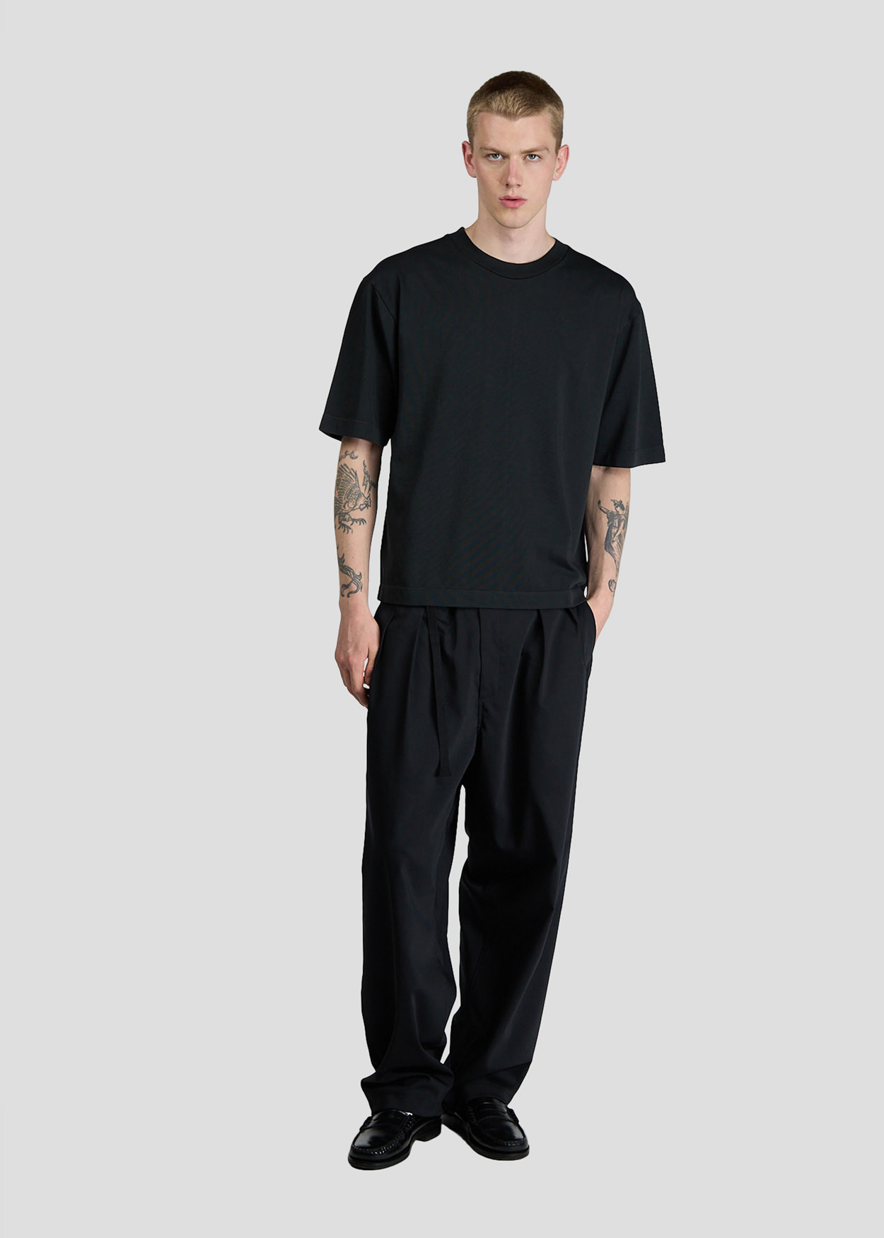 SEVEN GAUGE: T-SHIRT GIROCOLLO MANICA CORTA HEAVY JERSEY NERO