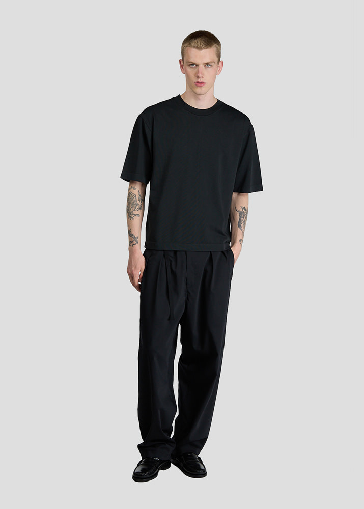 SEVEN GAUGE: T-SHIRT CREWNECK SHORT SLEEVE HEAVY JERSEY BLACK