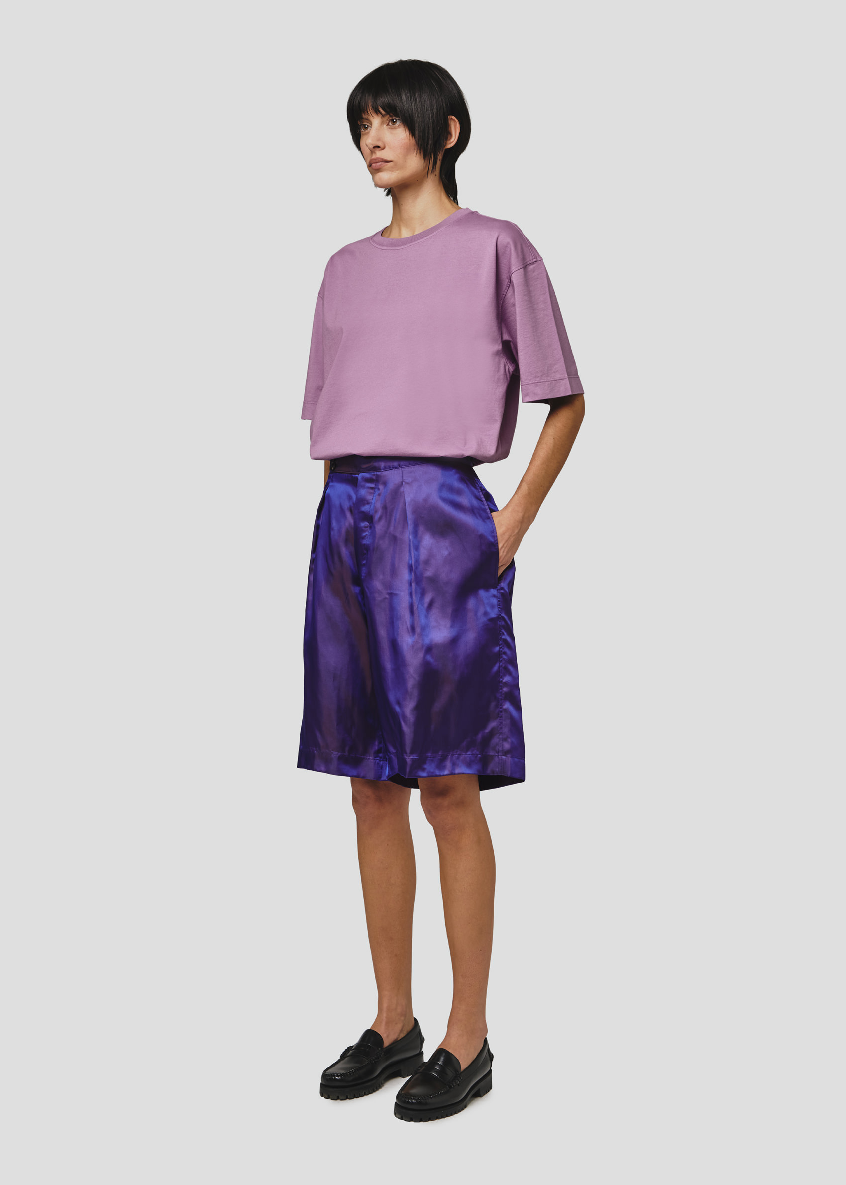 SEVEN GAUGE: SATIN SHORT PURPLE