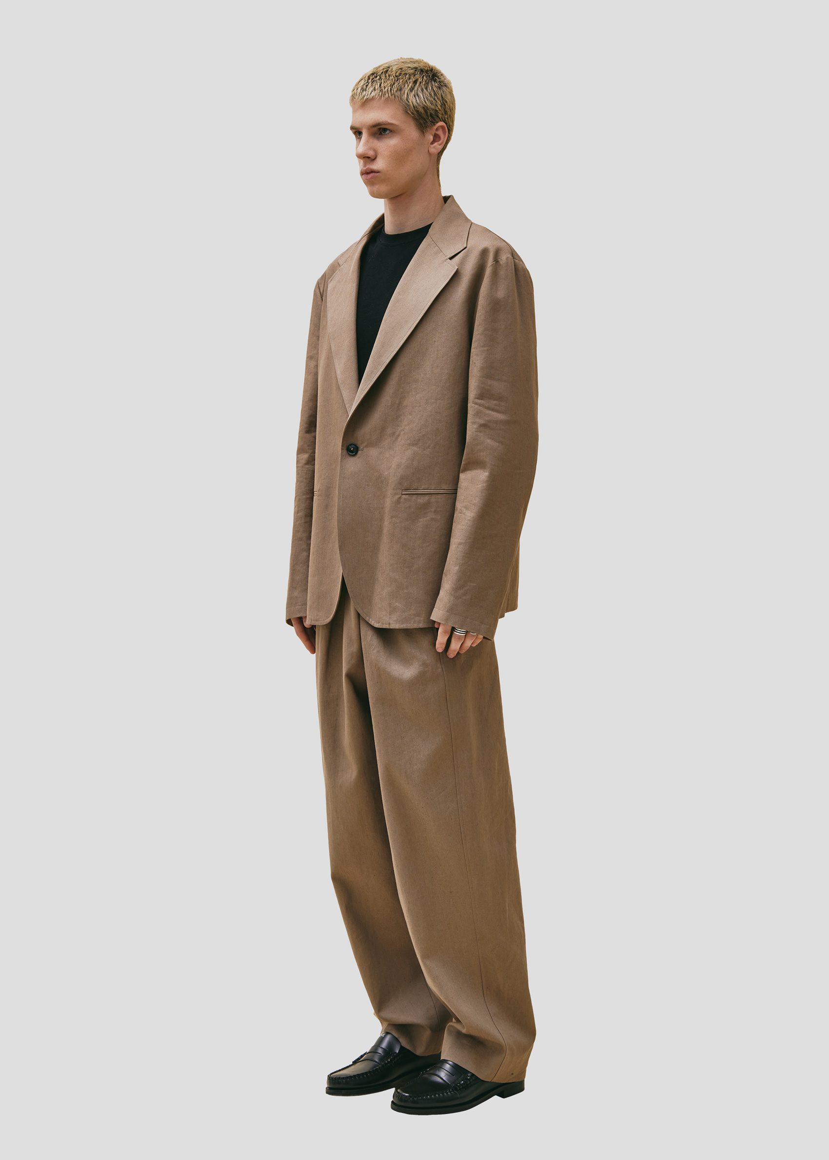 SEVEN GAUGE: BLAZER COTONE LINO NOCCIOLA