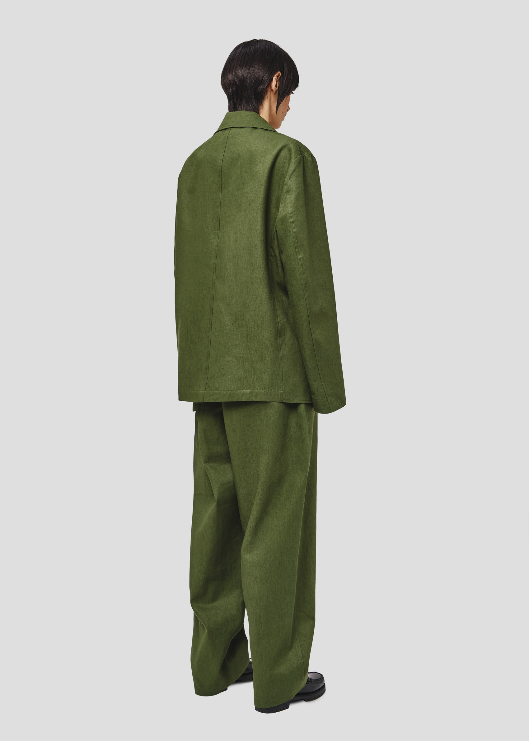 SEVEN GAUGE: BLAZER COTONE LINO VERDE