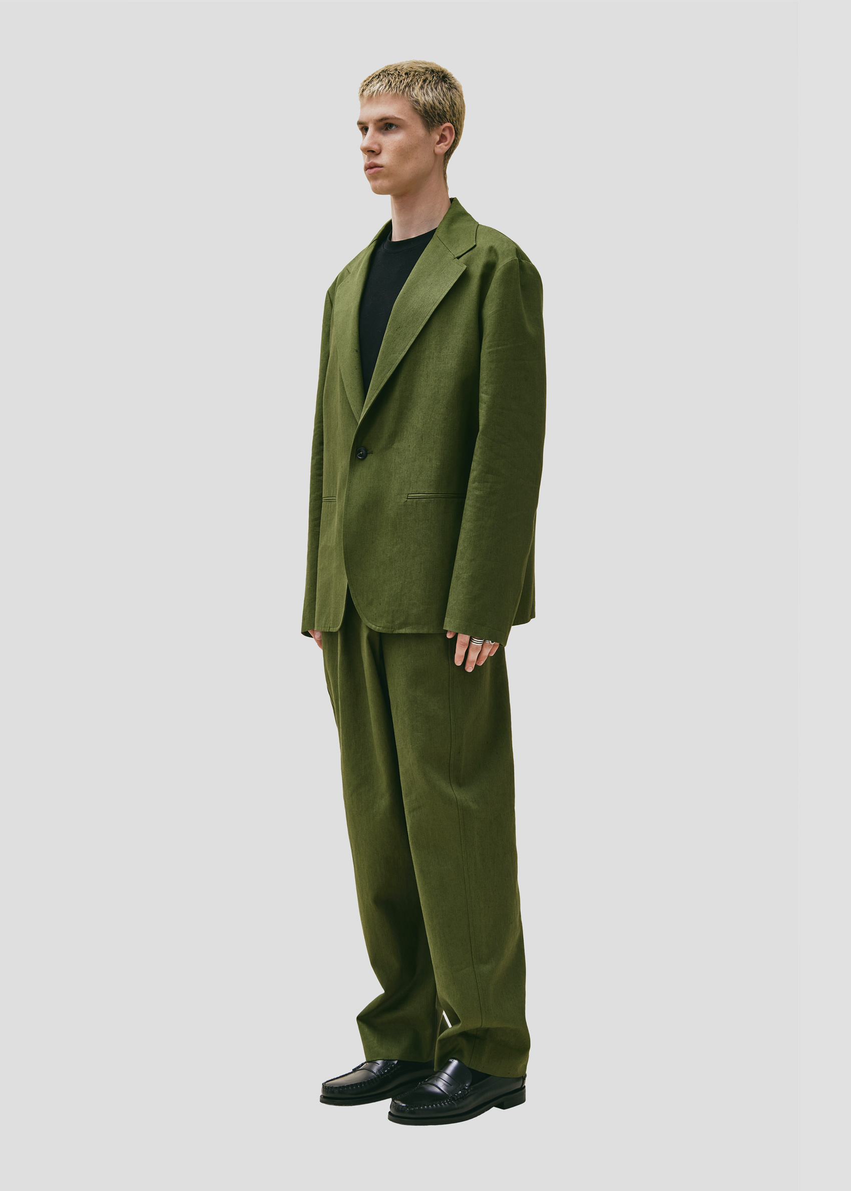 SEVEN GAUGE: BLAZER COTONE LINO VERDE