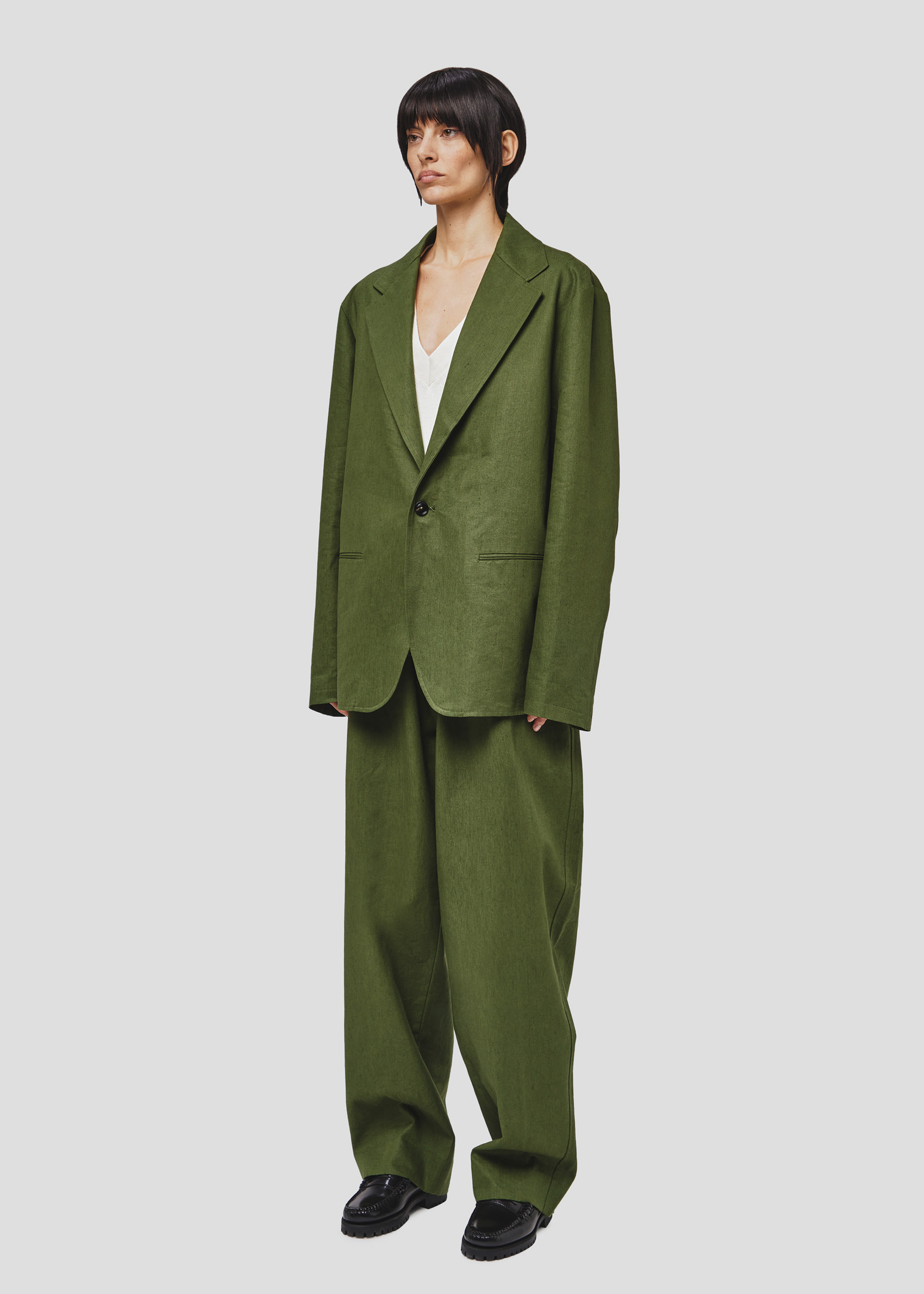 SEVEN GAUGE: BLAZER COTONE LINO VERDE