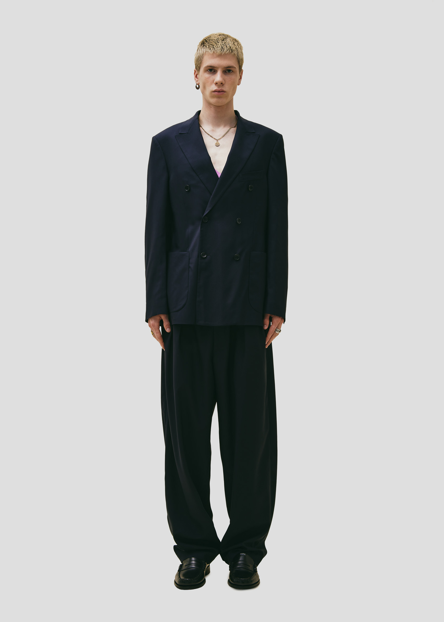 SEVEN GAUGE: BLAZER DOPPIOPETTO FRESCO DI LANA BLU